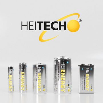 HEITECH 4x AA Akku Mignon 2550 mAh 1,2V NiMH, Wiederaufladbare Batterien Akkus Akku