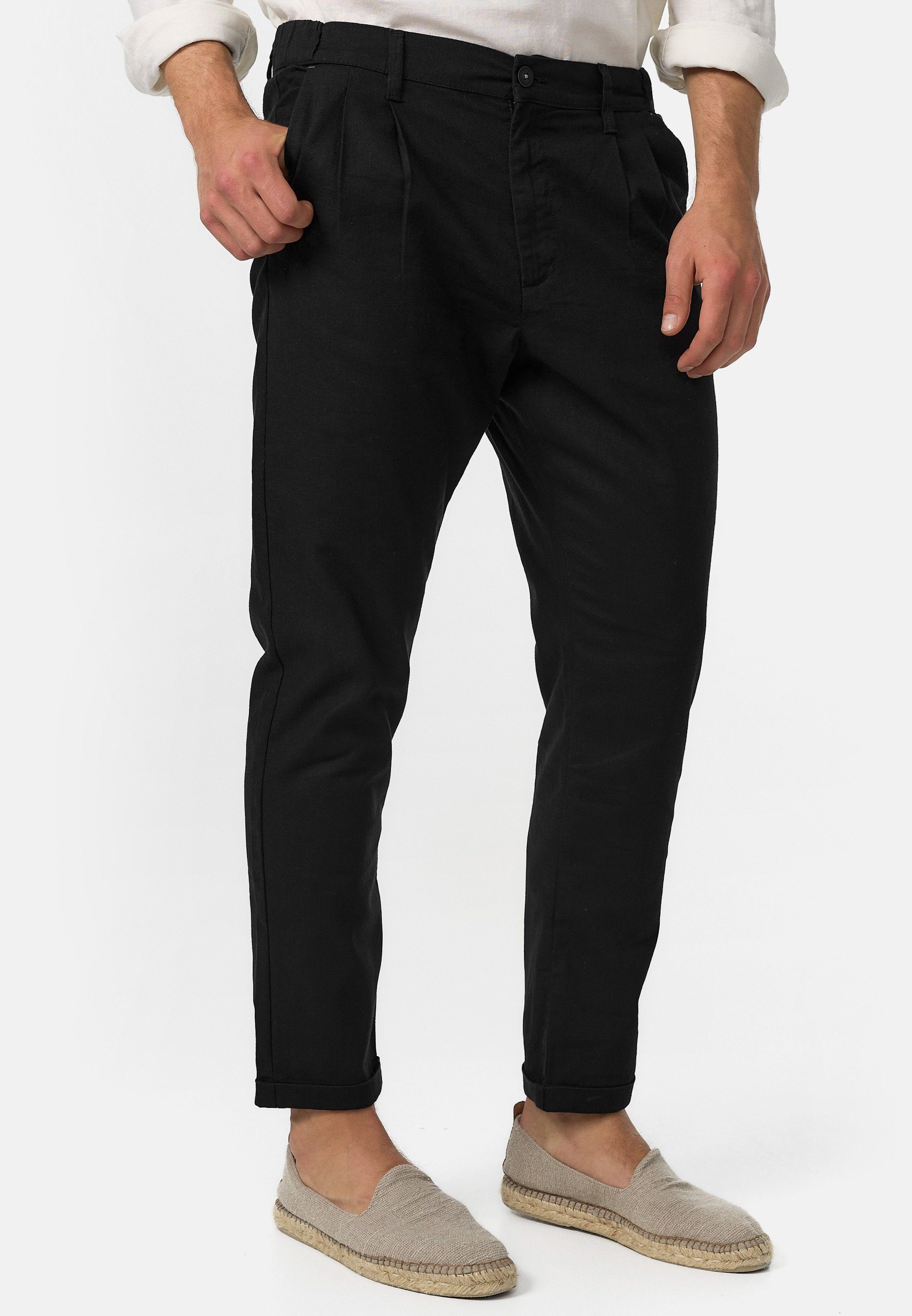 Indicode Leinenhose Cunningham Black