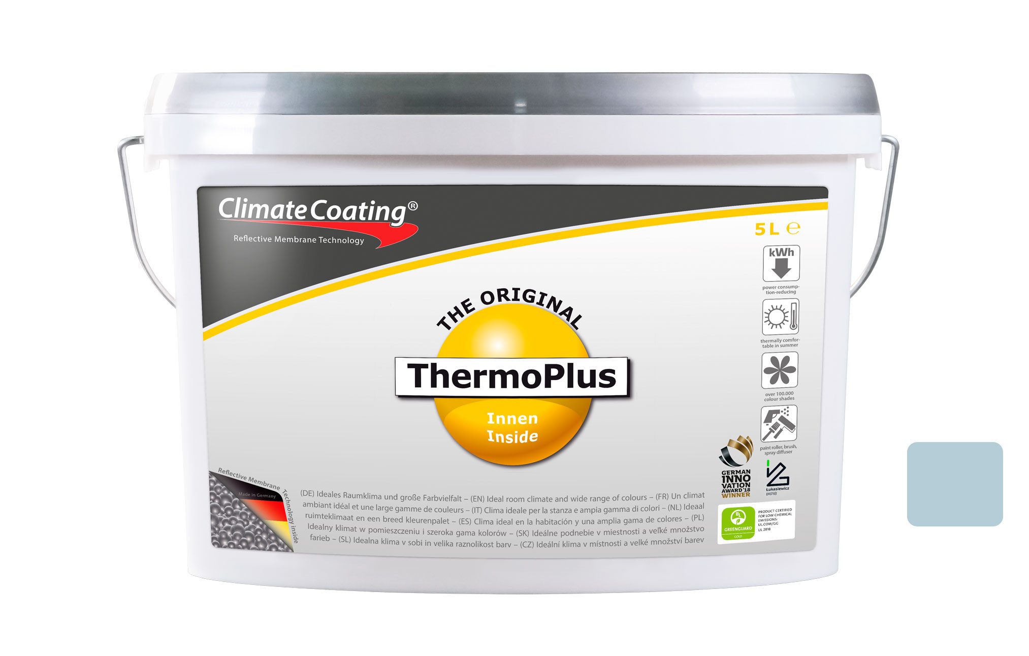 ClimateCoating Wandfarbe ThermoPlus, Energiesparfarbe, Wand- und Deckenfarbe, feuchteregulierend, matt