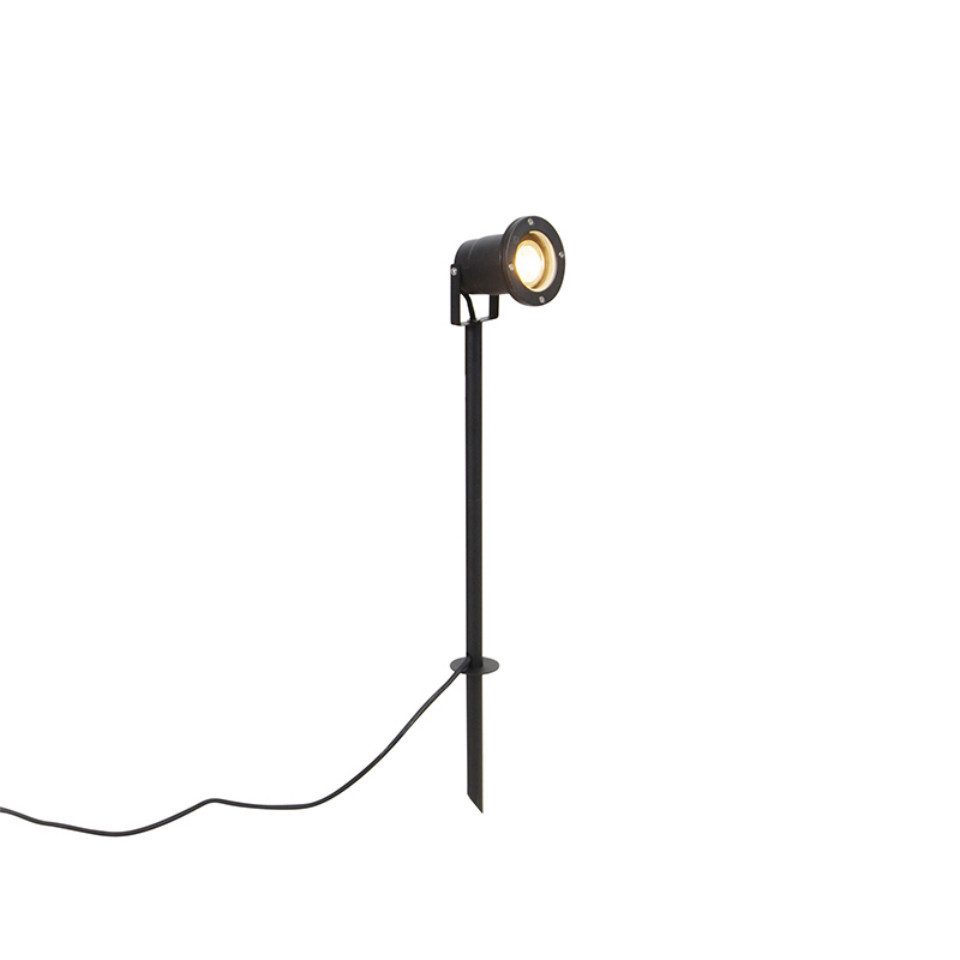Qazqa Gartenstrahler Basic, ohne Leuchtmittel, GU10, Schwarz, Modern, Edelstahl, 1-flammig