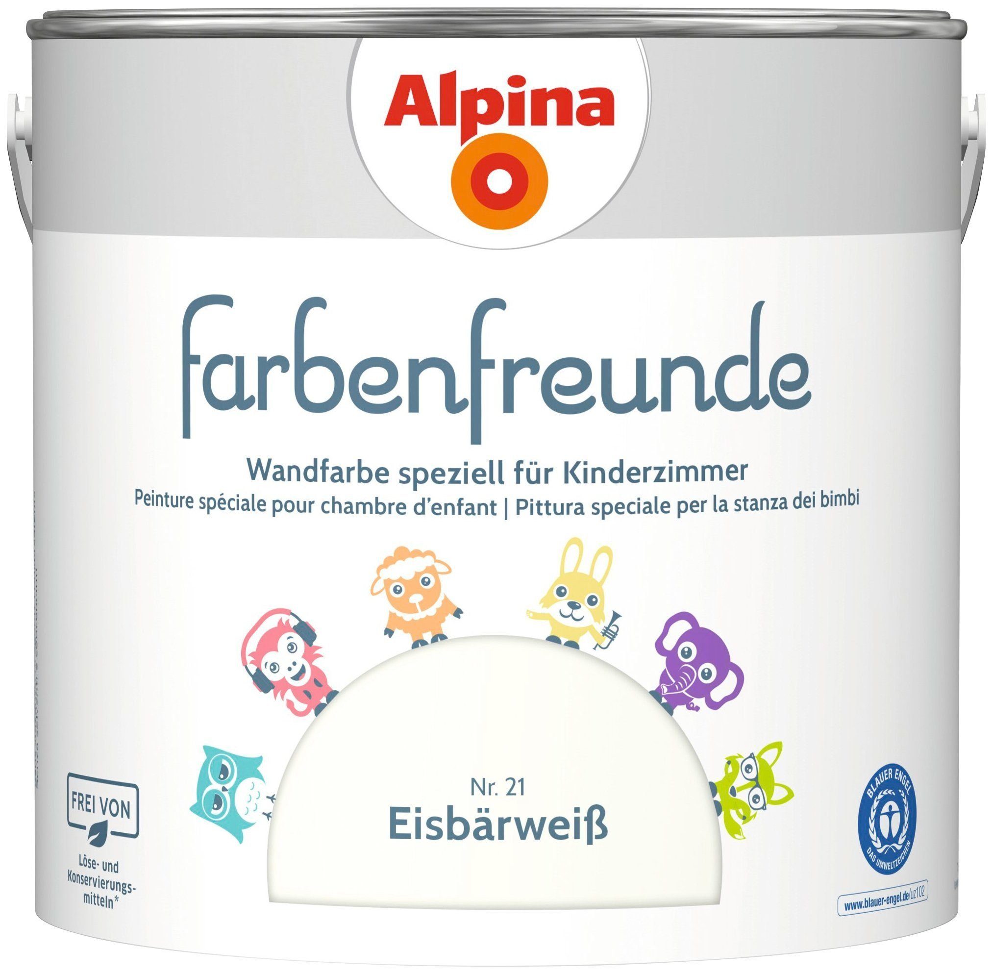 Alpina Kinderfarbe Alpina 2,5 L. Farbenfreunde, Eisbärweiß No. 21