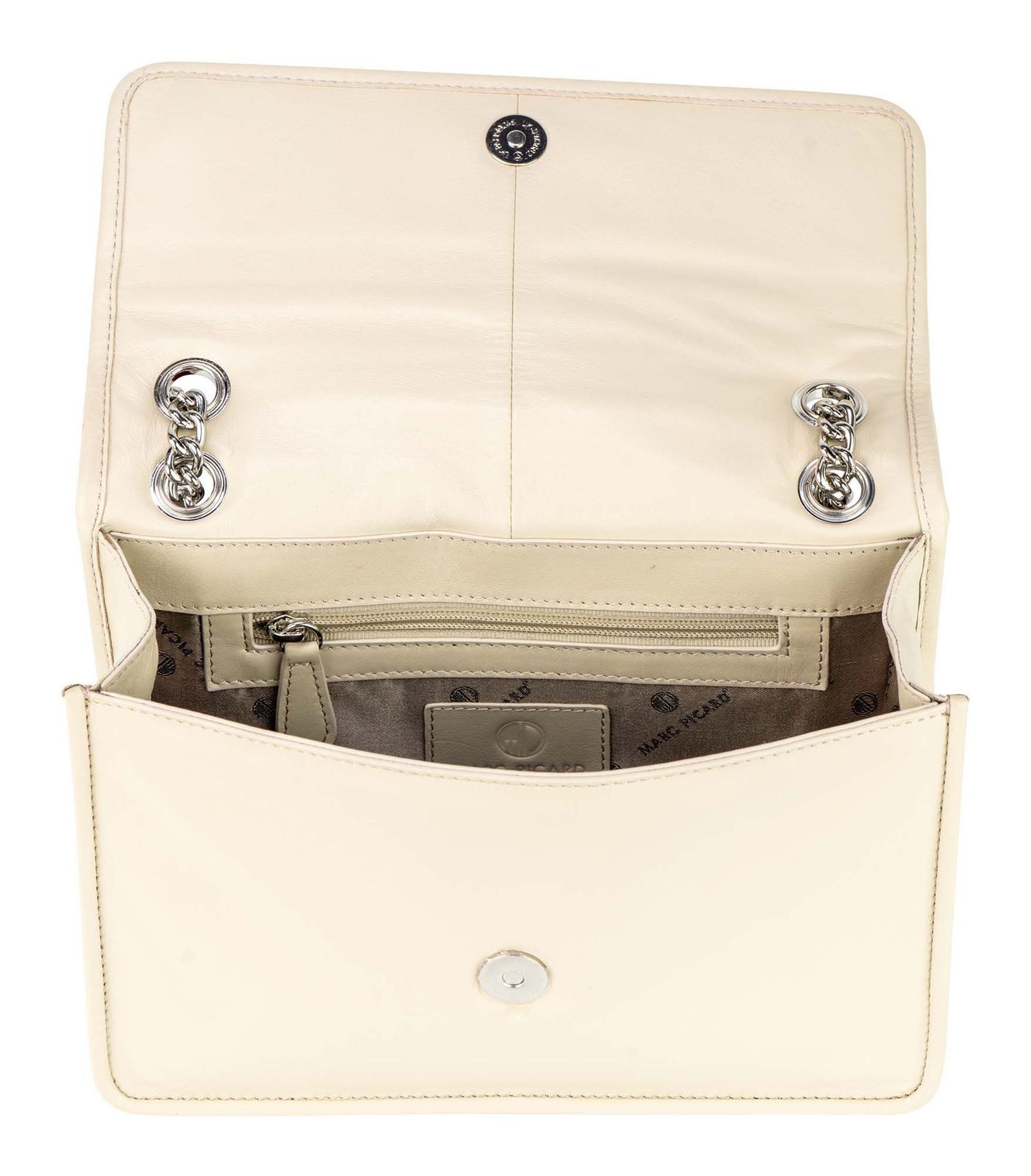 Marc Picard Schultertasche Shoulder Bag with Metal Strap, aus echtem Rindsleder