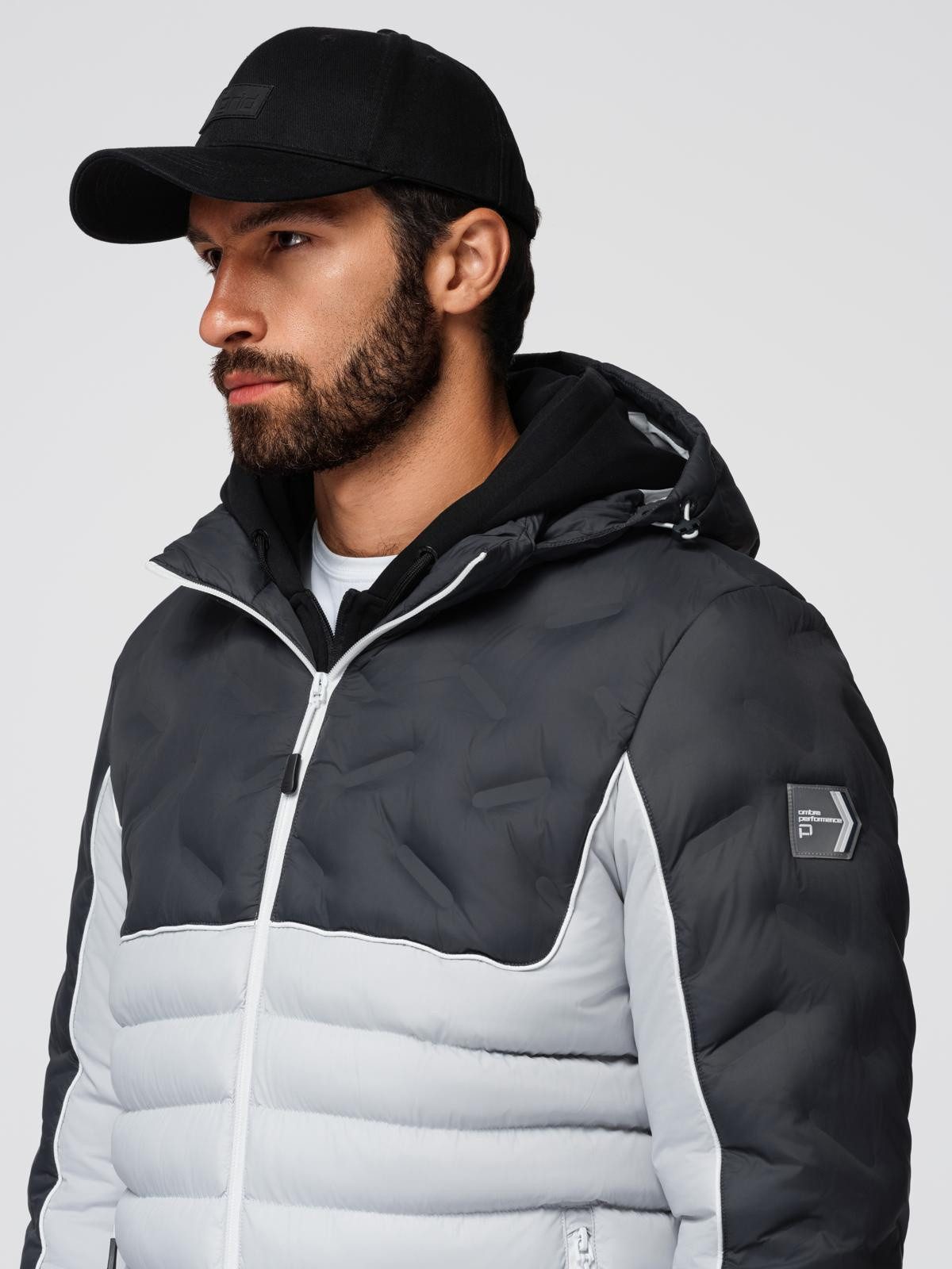 OMBRE Steppjacke Gesteppte Herrenjacke mit abnehmbarer Kapuze