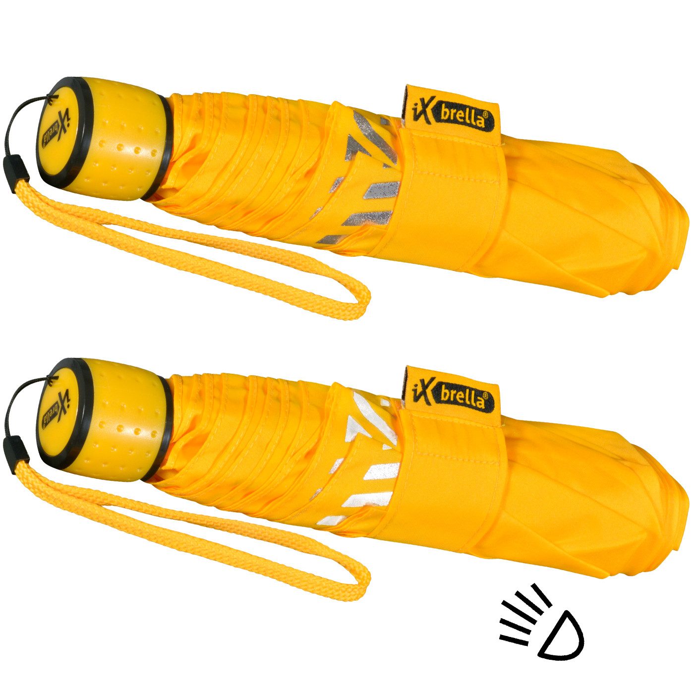 iX-brella Taschenregenschirm für Kinder Safety Reflex - reflektierende Streifen, manueller Öffnungsmechanismus, in vielen Farben