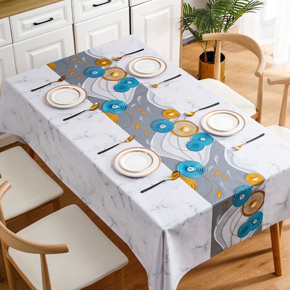 Stil Tischschonbezug PVC Druck Haushalt Blusmart Europäischen Farbe Tischdecke