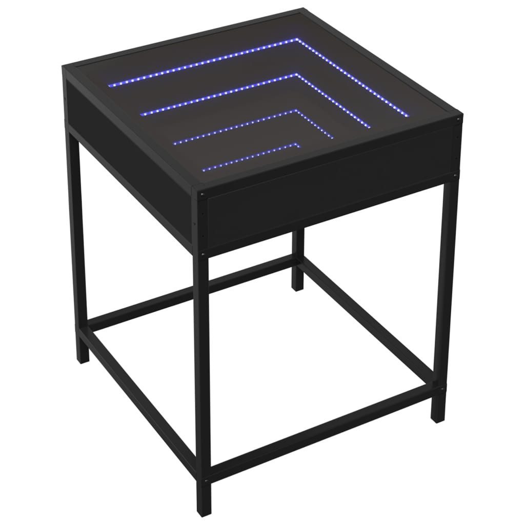 vidaXL Couchtisch Couchtisch mit Infinity-LED Schwarz 40x40x51 cm (1-St) günstig online kaufen