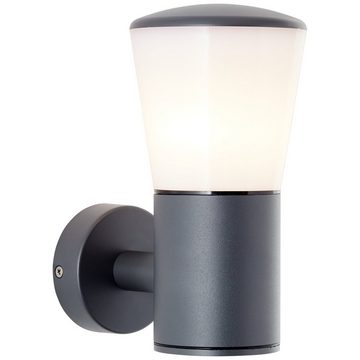 Lightbox Außen-Wandleuchte, ohne Leuchtmittel, Außenwandlampe stehend, 20 x 11 x 16 cm, E27, IP44, anthrazit