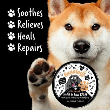 Bugalugs Fellpflege Bugalugs Nasen und Pfotenpflegebalsam Stick Oatmeal Cocos 40g, 40 ml, (1-St), Hautpflege, Pfoten und Nasenpflege, Erste Hilfe für Hunde
