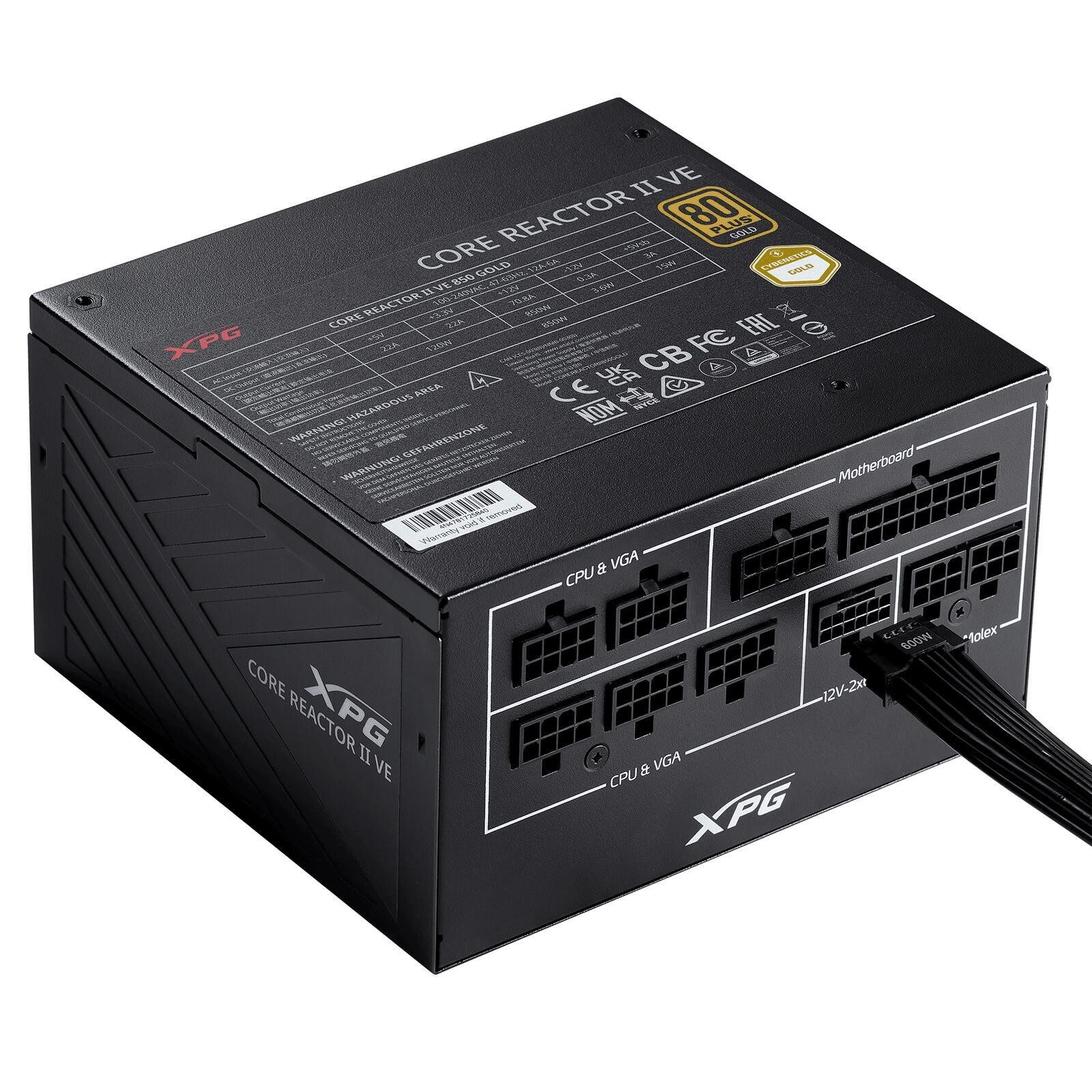 ADATA CORE REACTOR II VE, Black, 80+ Gold, Full Modular, PC-Netzteil