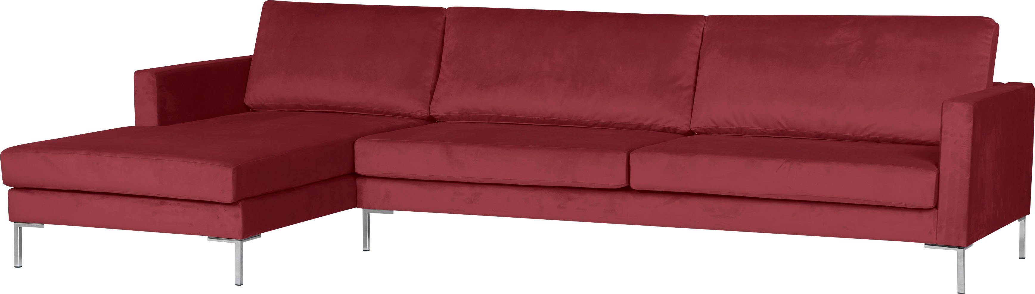 Alte Gerberei Ecksofa Velina, Metall-Winkelfüßen, mit chianti 294 Breite cm