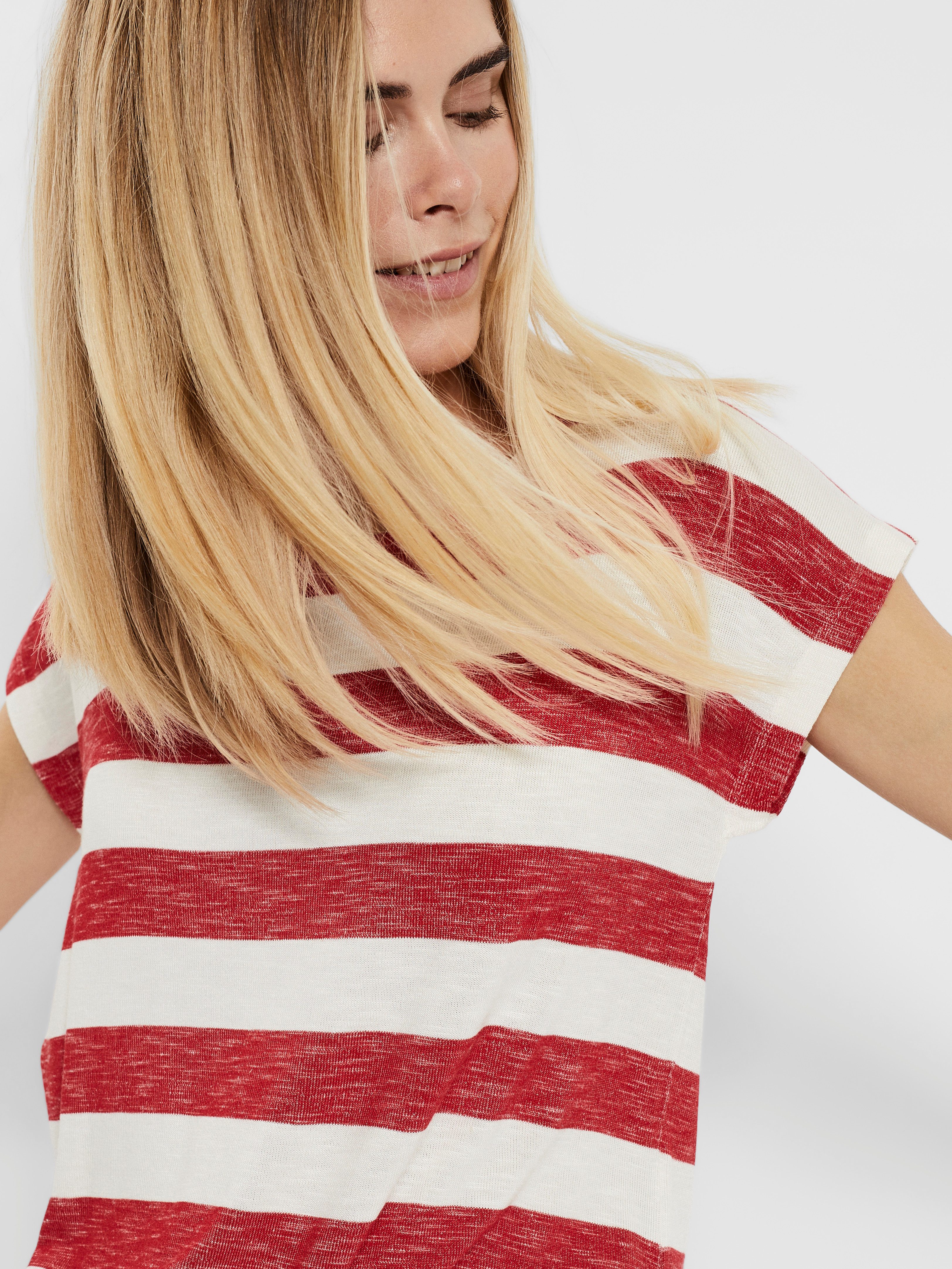 Vero Moda Kurzarmshirt VMWIDE STRIPE SL TOP GA JRS NOOS Viskosemischung günstig online kaufen