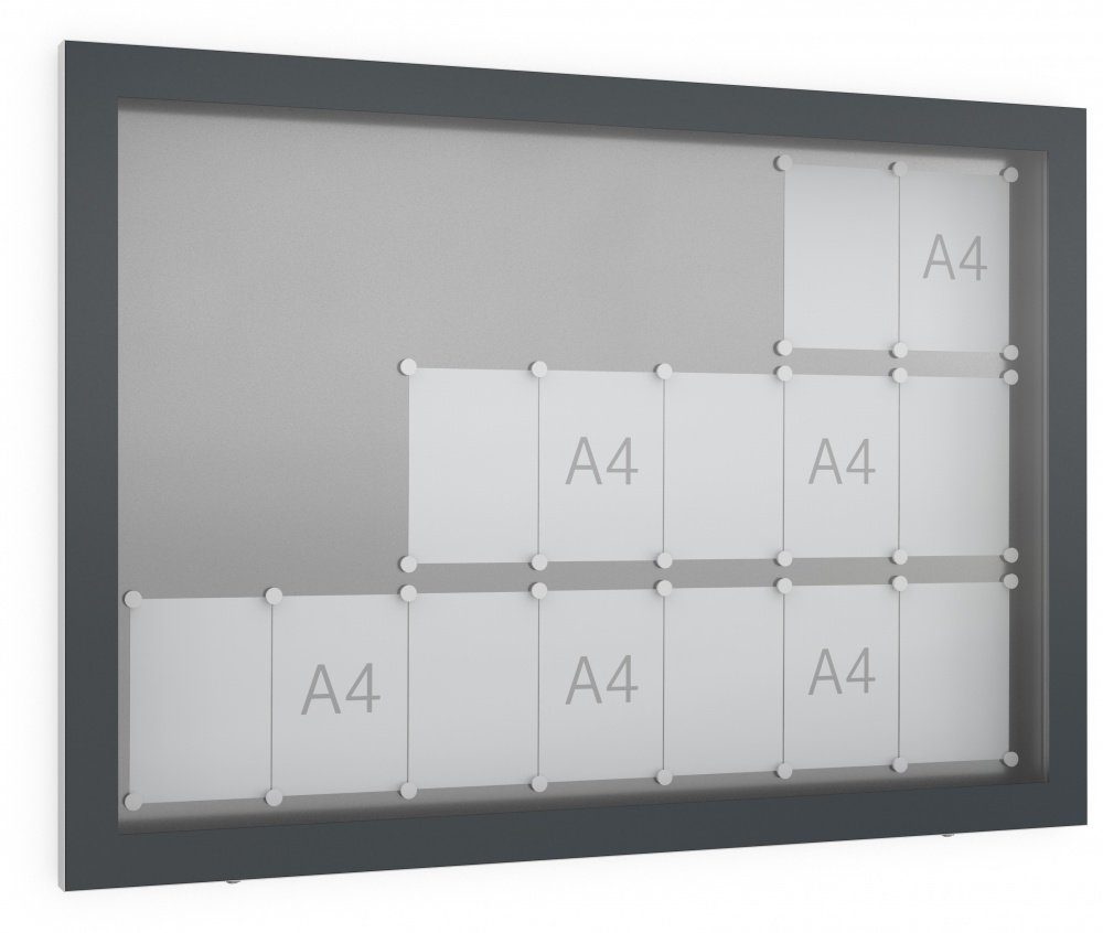 König Werbeanlagen Rahmen Ganzglas-Schaukasten GG 21 - 21 x DIN A4 - Einseitig - 70 mm Bautiefe - Vitrine