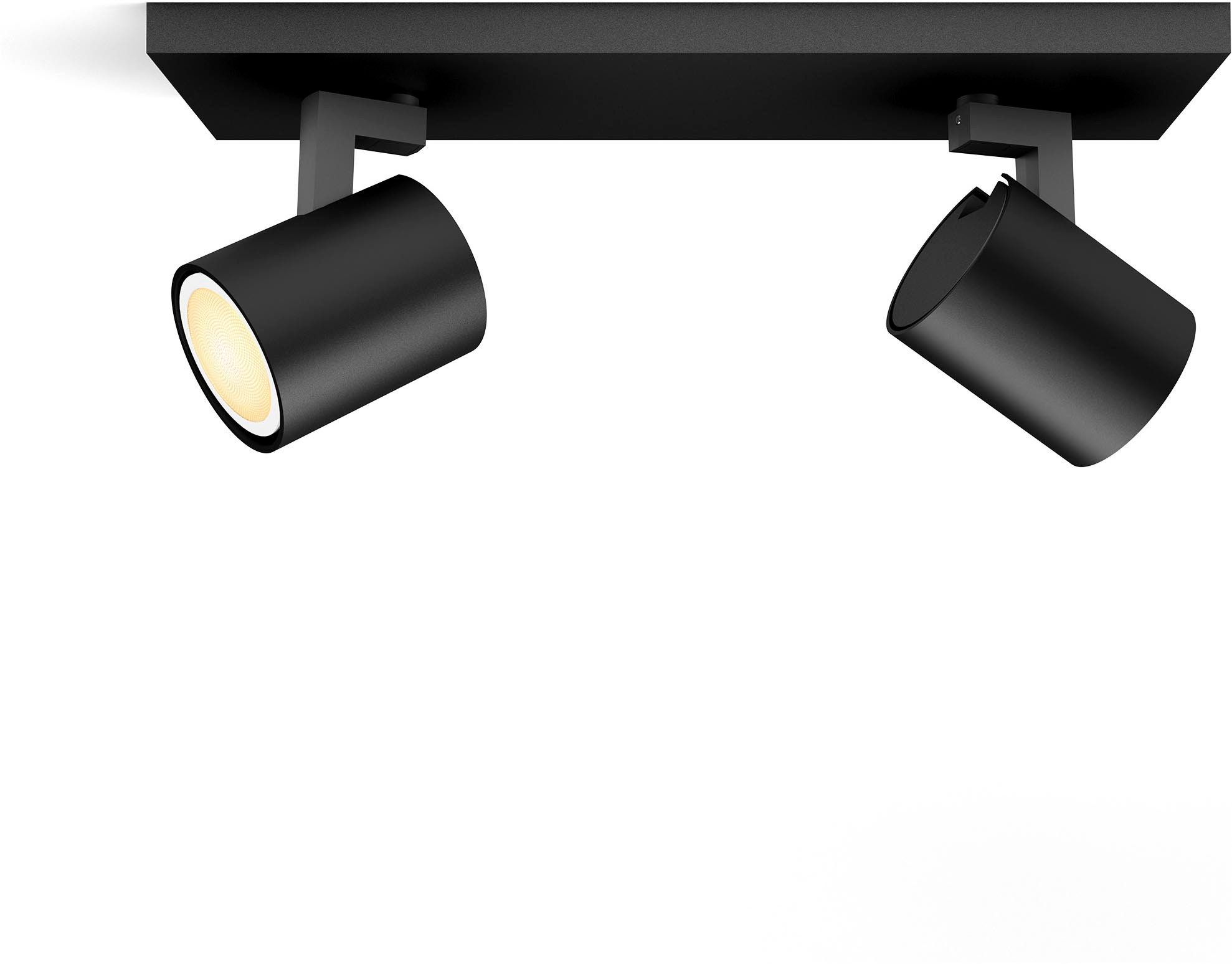 Philips Hue LED Deckenspot White Ambiance Runner Doppelspot, Abschaltautomatik, Bluetooth, CCT - über Fernbedienung, Dimmer, Dimmfunktion, Einschlafhilfe, Farbsteuerung, Farbwechsel, Fernbedienung, Infrarot inkl., Memory, nach Trennung vom Netz, Nachtlichtfunktion, Smart Home, Timerfunktion, Weckerfunktion, dimmbar über Fernbedienung, mehrere Helligkeitsstufen, LED wechselbar, warmweiß - kaltweiß, Steuerbar per App und Stimme, Smart Home fähig, inkl. Dimmschalter