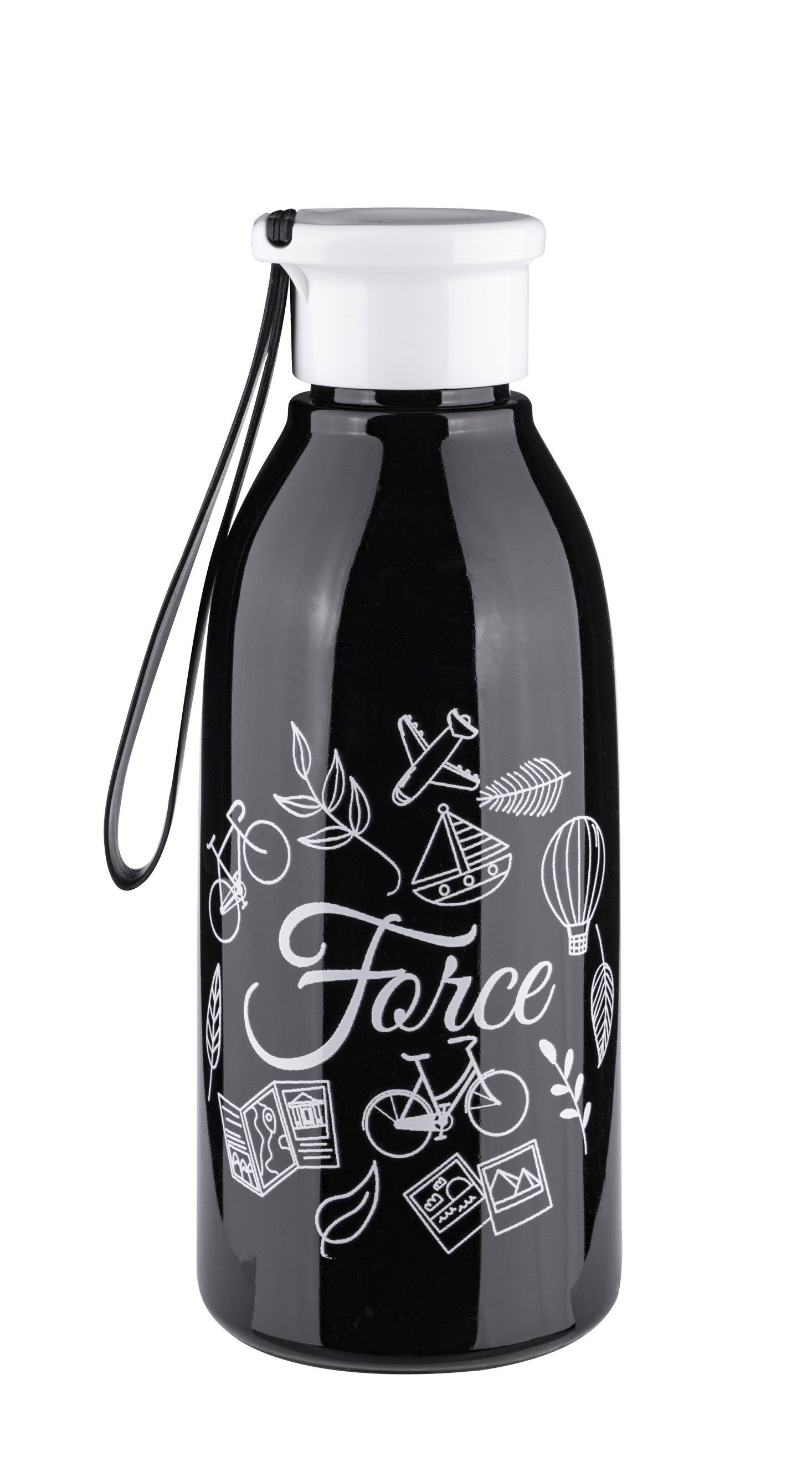 FORCE schwarz gemustert Flasche 0,6 l FORCE DROP Trinkflasche