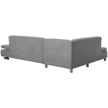 Max Winzer® Ecksofa Terrence Ecksofa links mit Sofa 2,5-Sitzer rechts Flachgewebe hellgrau, 1 Stück, Made in Germany