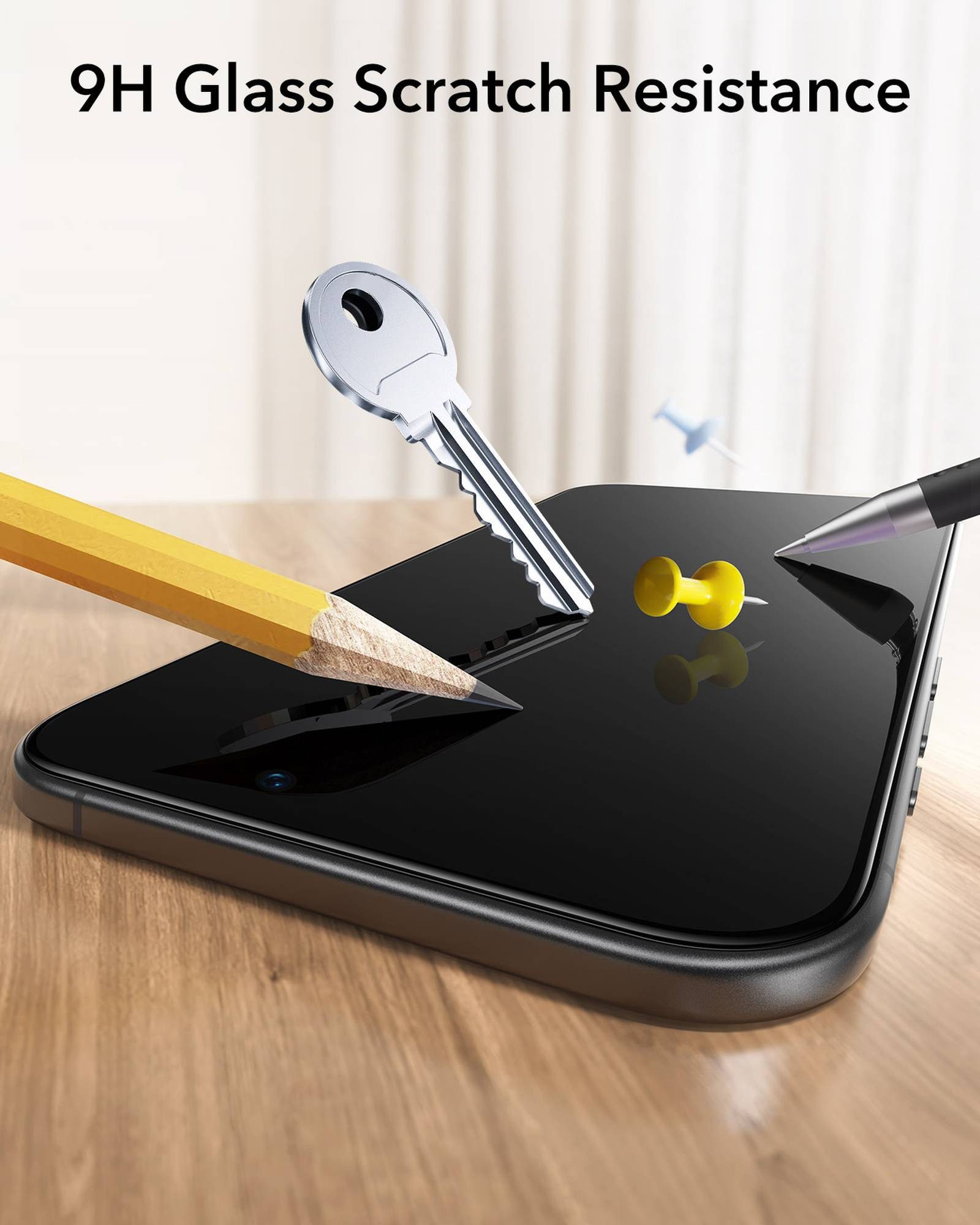 ESR Displayschutzglas Tempered-Glass Displayschutz für iPhone Air, UltraFit Aufbringhilfe, Kratzfest, gehärtetes Glas