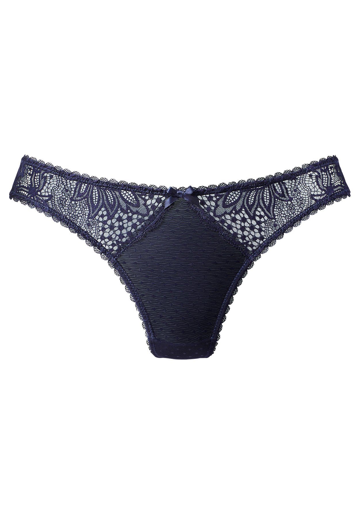 Vivance String mit seitlichen Spitzeneinsätzen in blumiger Optik