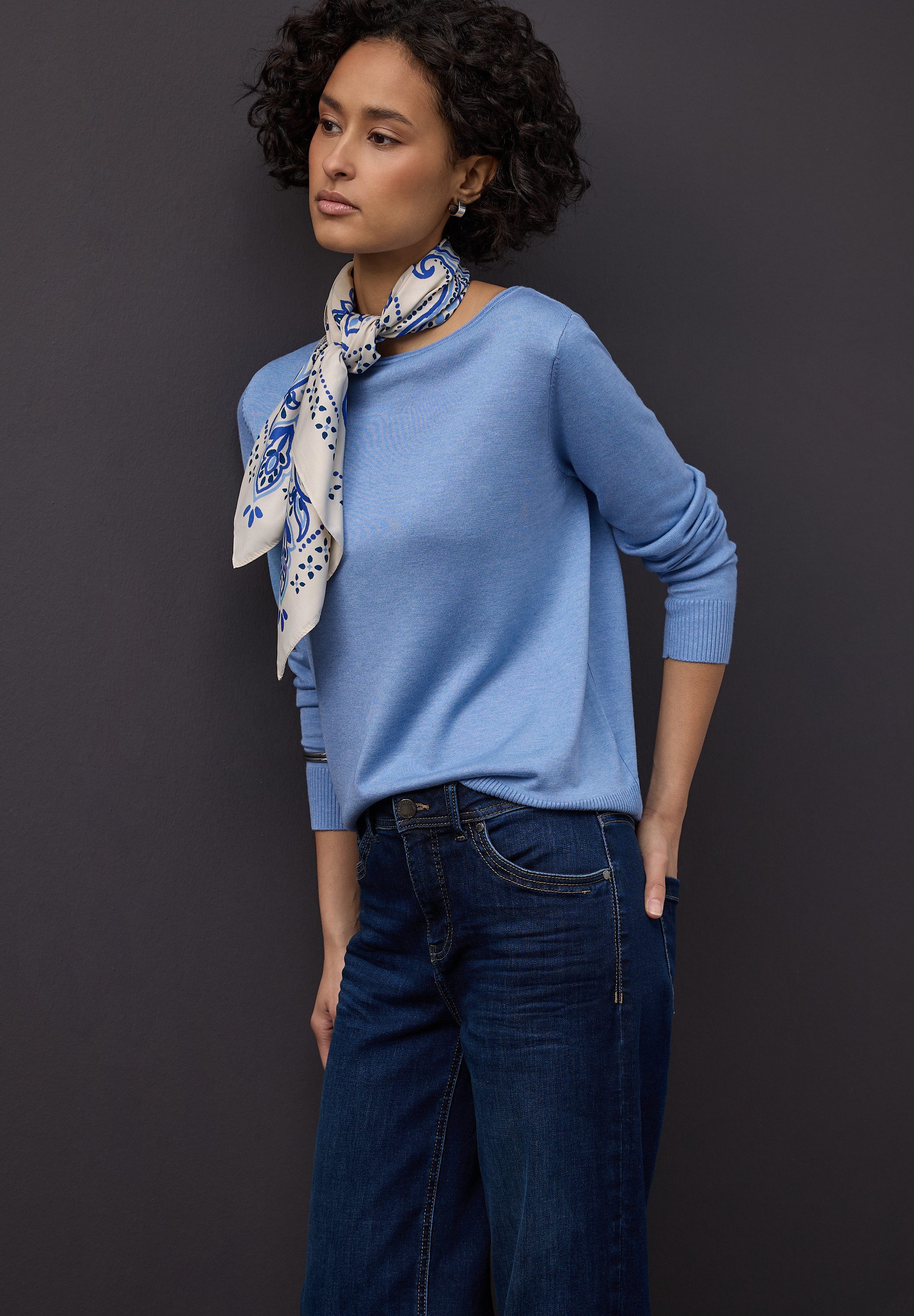 STREET ONE Longpullover mit Strick-Detail