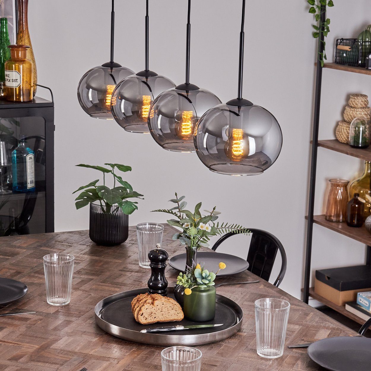 hofstein Hängeleuchte Hängelampe aus Metall/Glas in günstig online kaufen