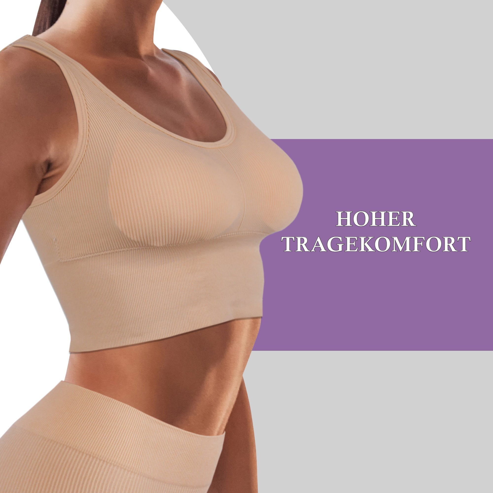 hemmy Fashion Push-up-BH Komfort BH - mit breiten Unterbrustband Damen Basic Wohlfühl BH "mit Push-Up" Sport Bralette - ohne Bügel
