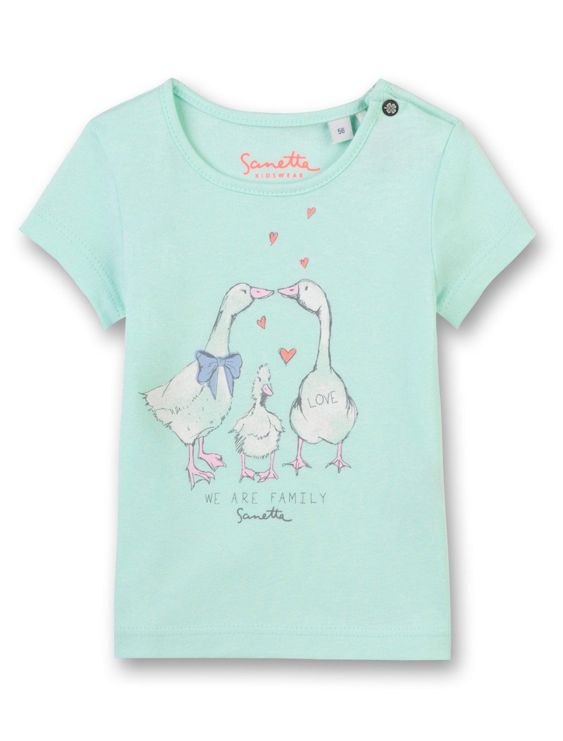 Sanetta T-Shirt Baby T-Shirt aus Baumwolle mit Gänsemotiv und Herzprint