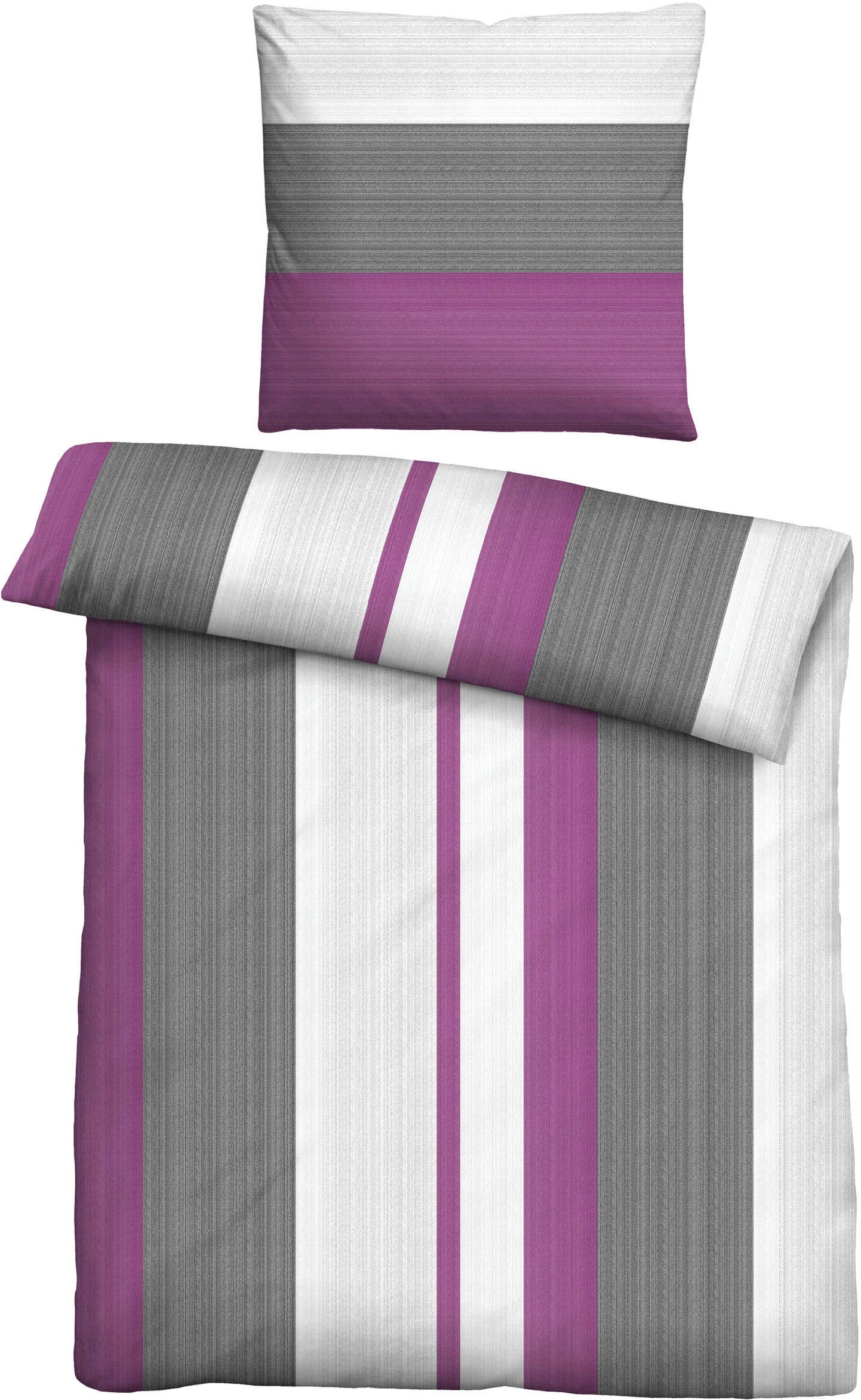 Castell - Markenbettwäsche Bettwäsche 0360459, Fleece, 2 teilig, Thermo-Fleece, absolut flauschig, weich + wohlig warm, pflegeleicht