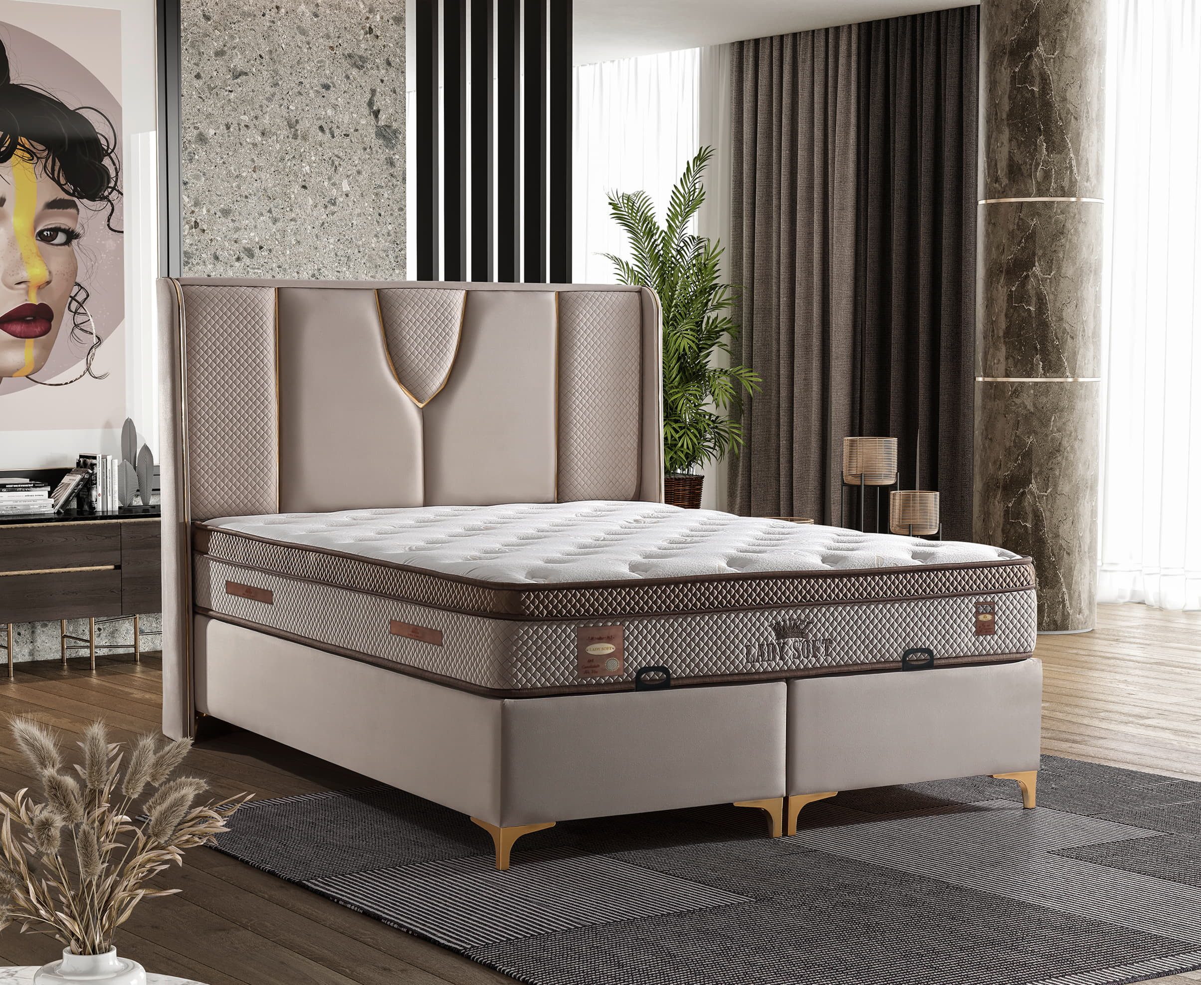 Villa Möbel Boxspringbett Soft Lady (Bett günstig online kaufen