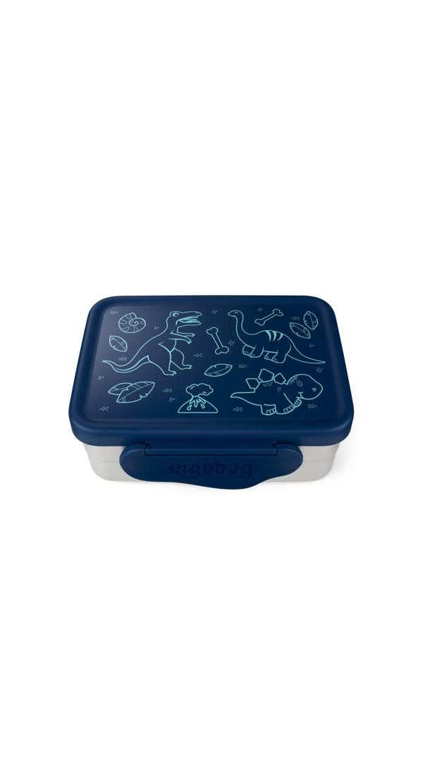 ergobag Lunchbox Edelstahl Brotdose, Edelstahl, (Edelstahl Brotdose, 3-tlg., 1x Brotdose, 1x Trennfach), spülmaschinengeeignet