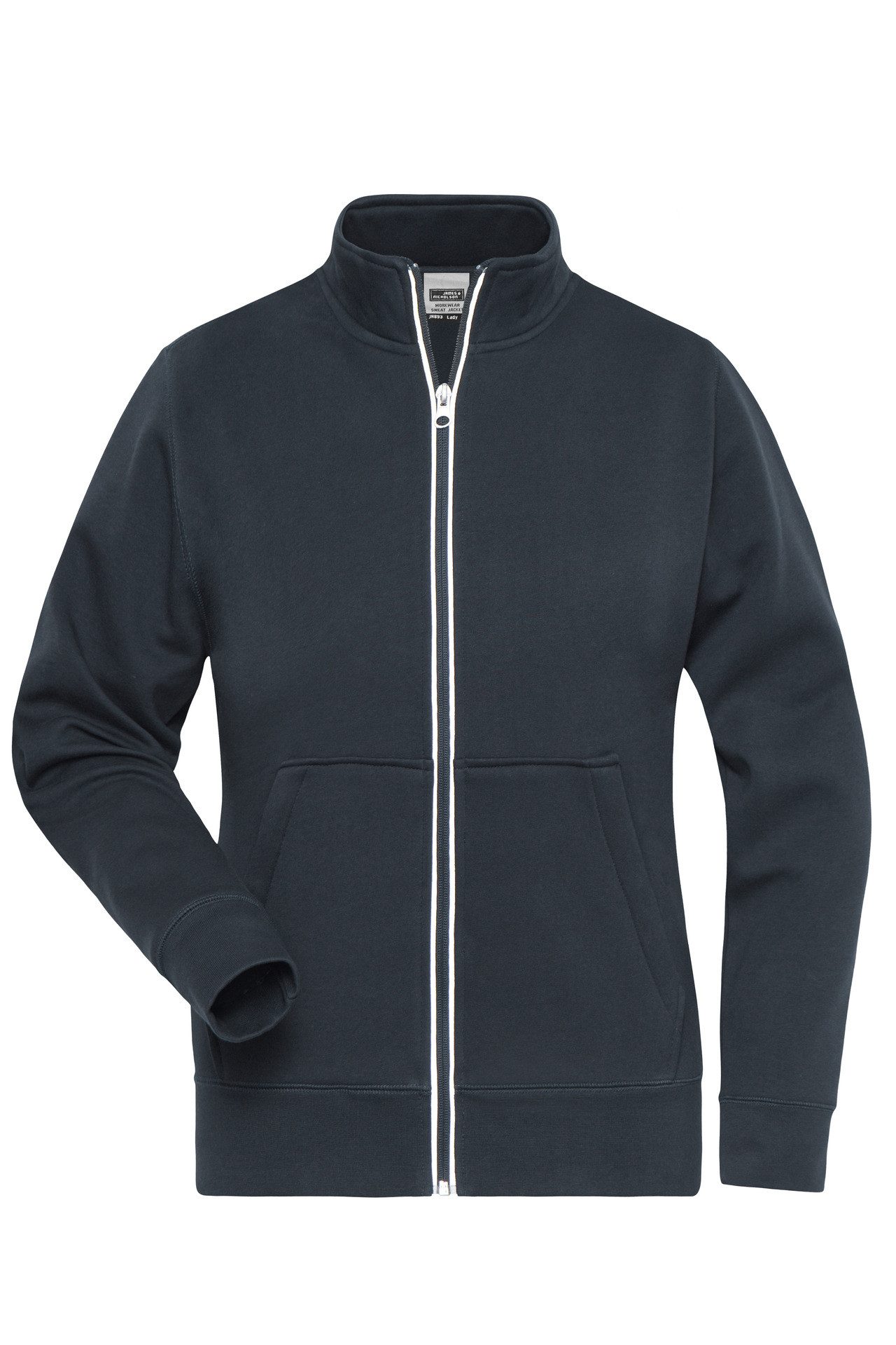 James & Nicholson Sweatjacke Leicht taillierte Damen Doppeljacke im Materialmix JN1809 Innen warmer Fleece, außen angenehmer Baumwoll-Jersey