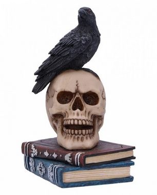Horror-Shop Dekofigur Raven's Spell Rabe auf Totenkopf Gothic Dekofigur