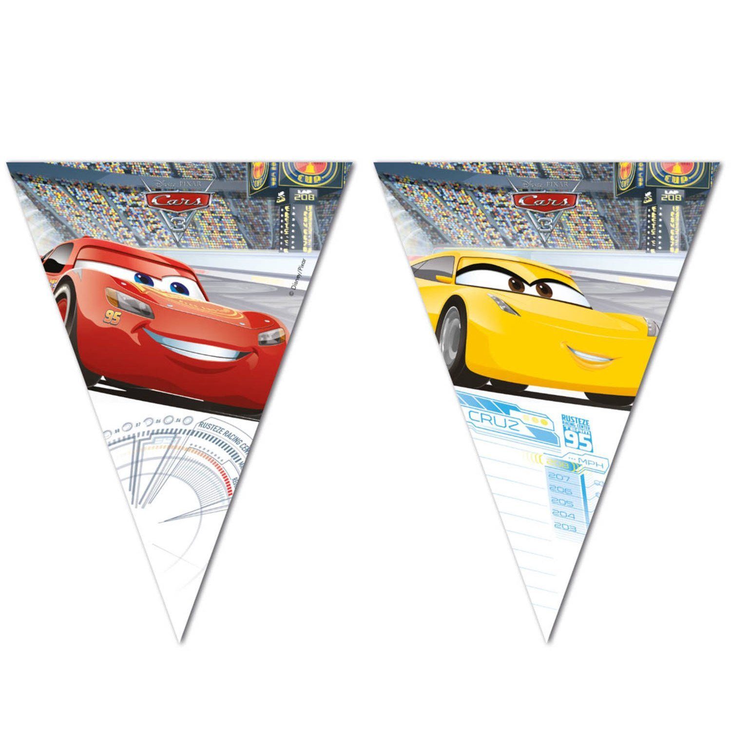 Folat Hängedekoration Cars Wimpelkette 2 m, Partydeko für Deine Cars-Mottoparty zum Geburtstag!