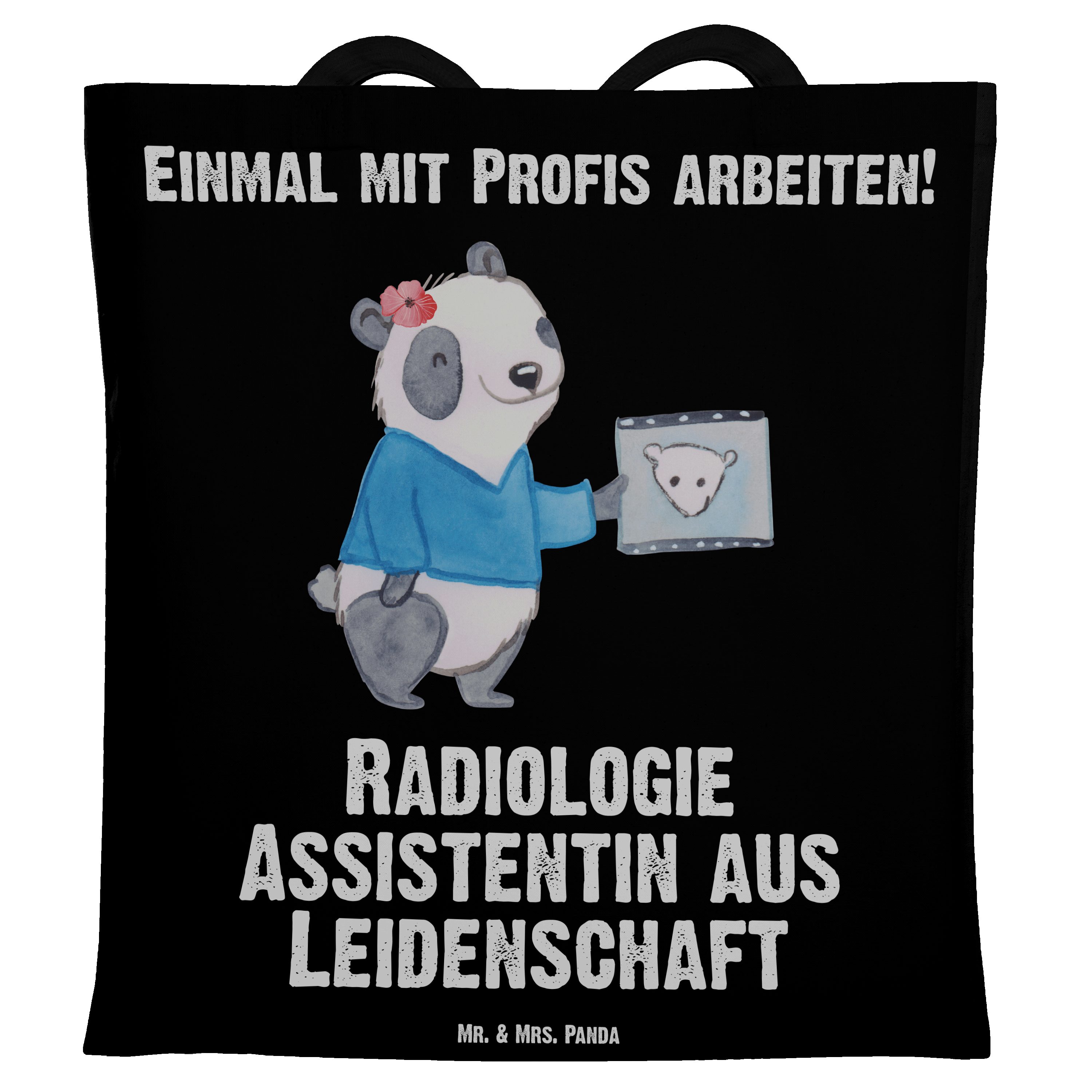 Mr. & Mrs. Panda Tragetasche Radiologie Assistentin aus Leidenschaft - Schwarz - Geschenk, Kollegi (1-tlg) | Canvas-Taschen