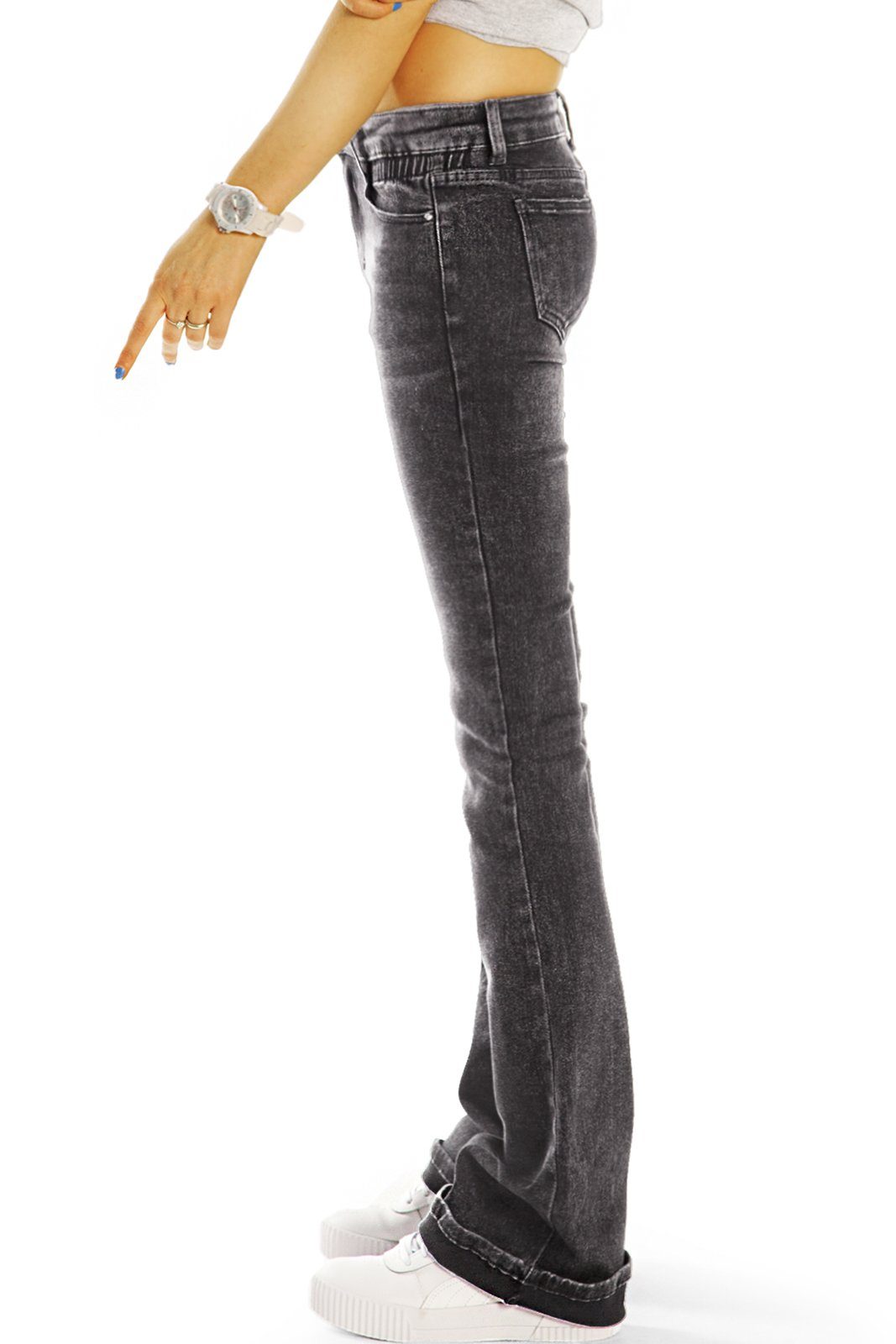 be styled Schlaghosen Damenjeans, medium Bootcut-Jeans waist j1k