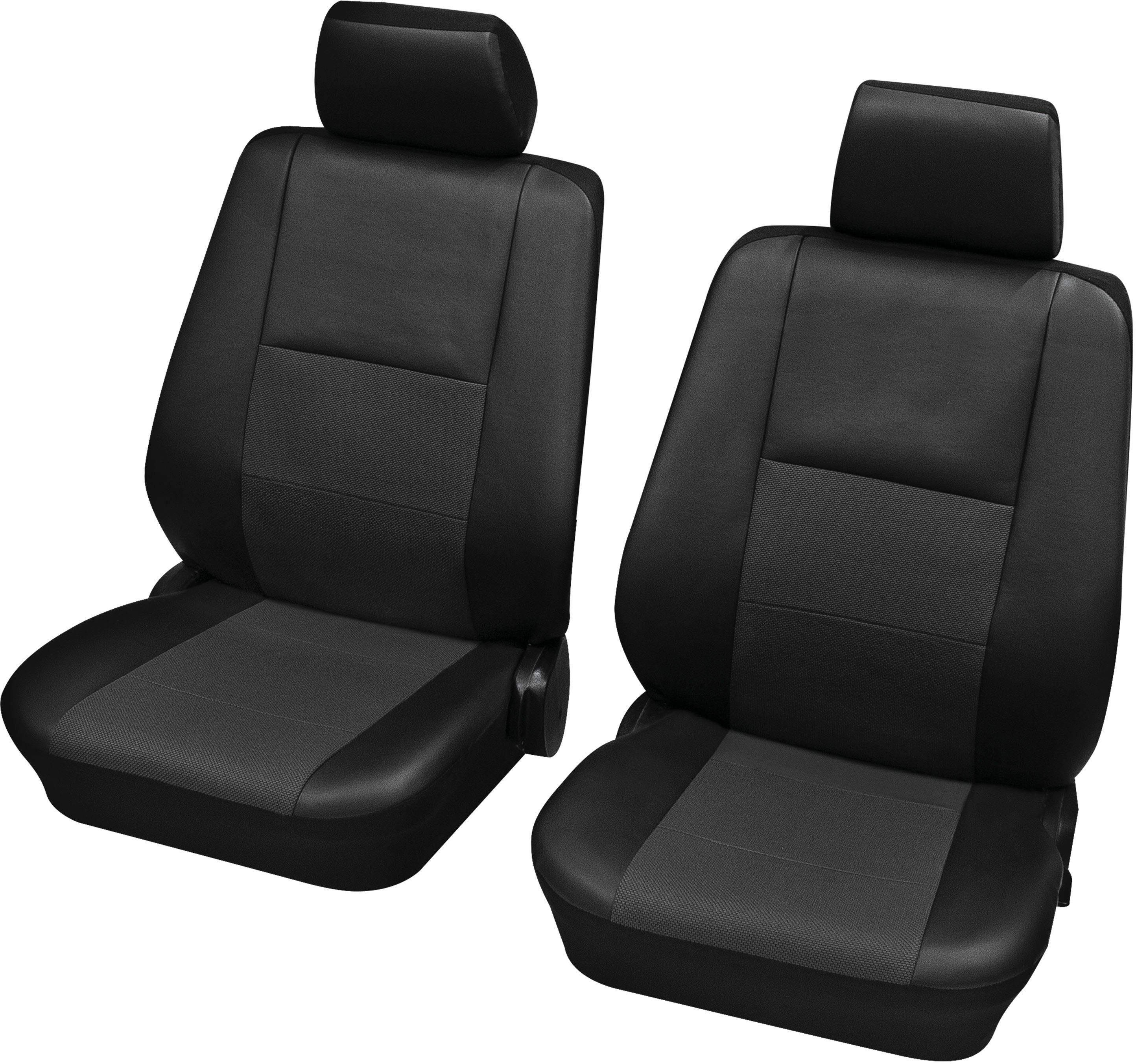 Petex Autositzbezug Vordersitzgarnitur 4-tlg "Elba" anthrazit, universal, Geeignet für Fahrzeuge mit/ohne Seitenairbag, SAB 2