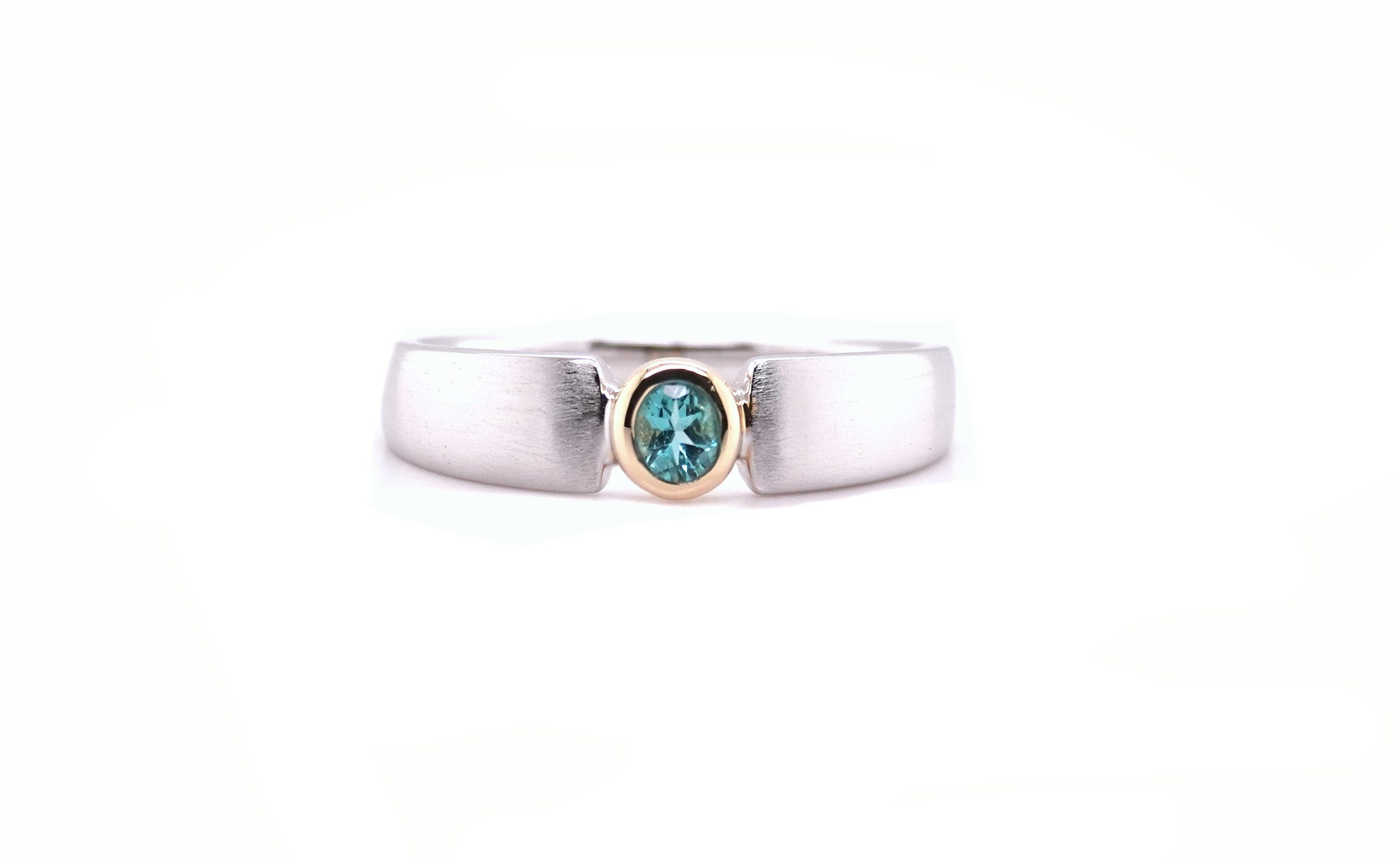 Sogni d'oro Solitärring mit blauem Turmalin mit vergoldetem Ringkopf, Silbe günstig online kaufen