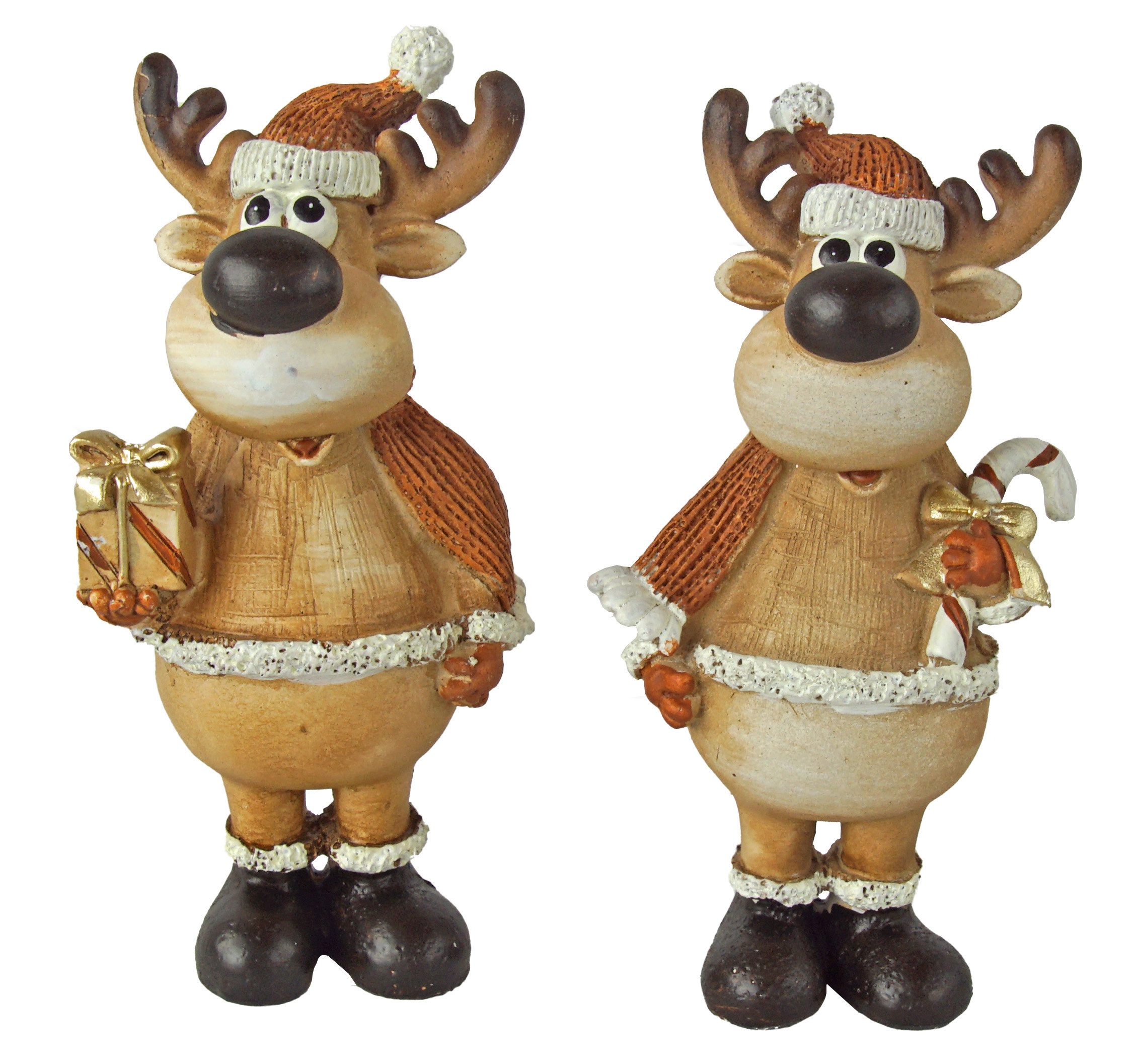 IKO Dekofigur Weihnachtliches Elch-Paar 3953– Liebevolle Weihnachtsdekoration (Set, 2 St., 2 tlg), Weihnachtsfigur