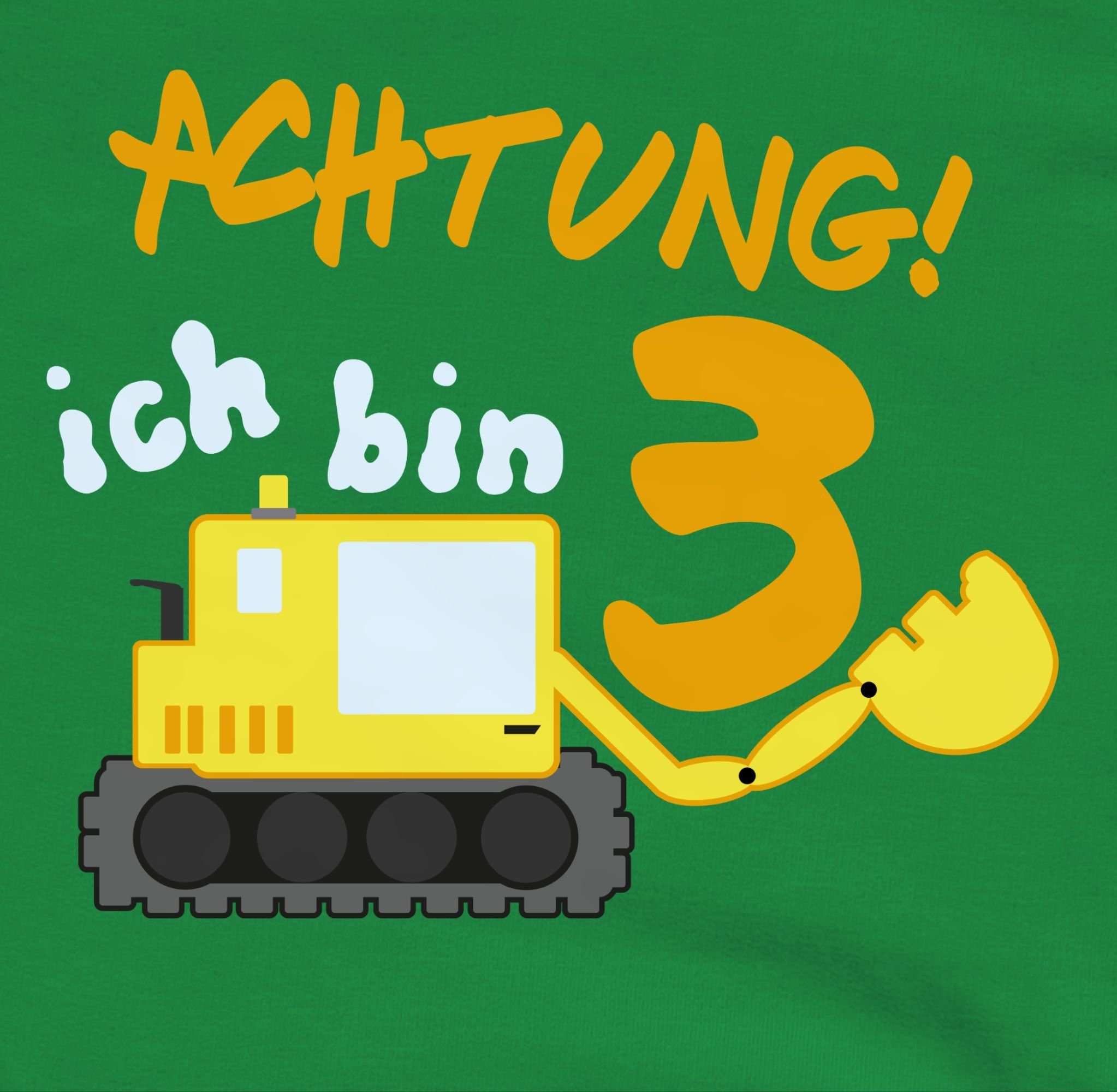 3. Sweatshirt bin Grün Bagger Ich Geburtstag Shirtracer drei 3