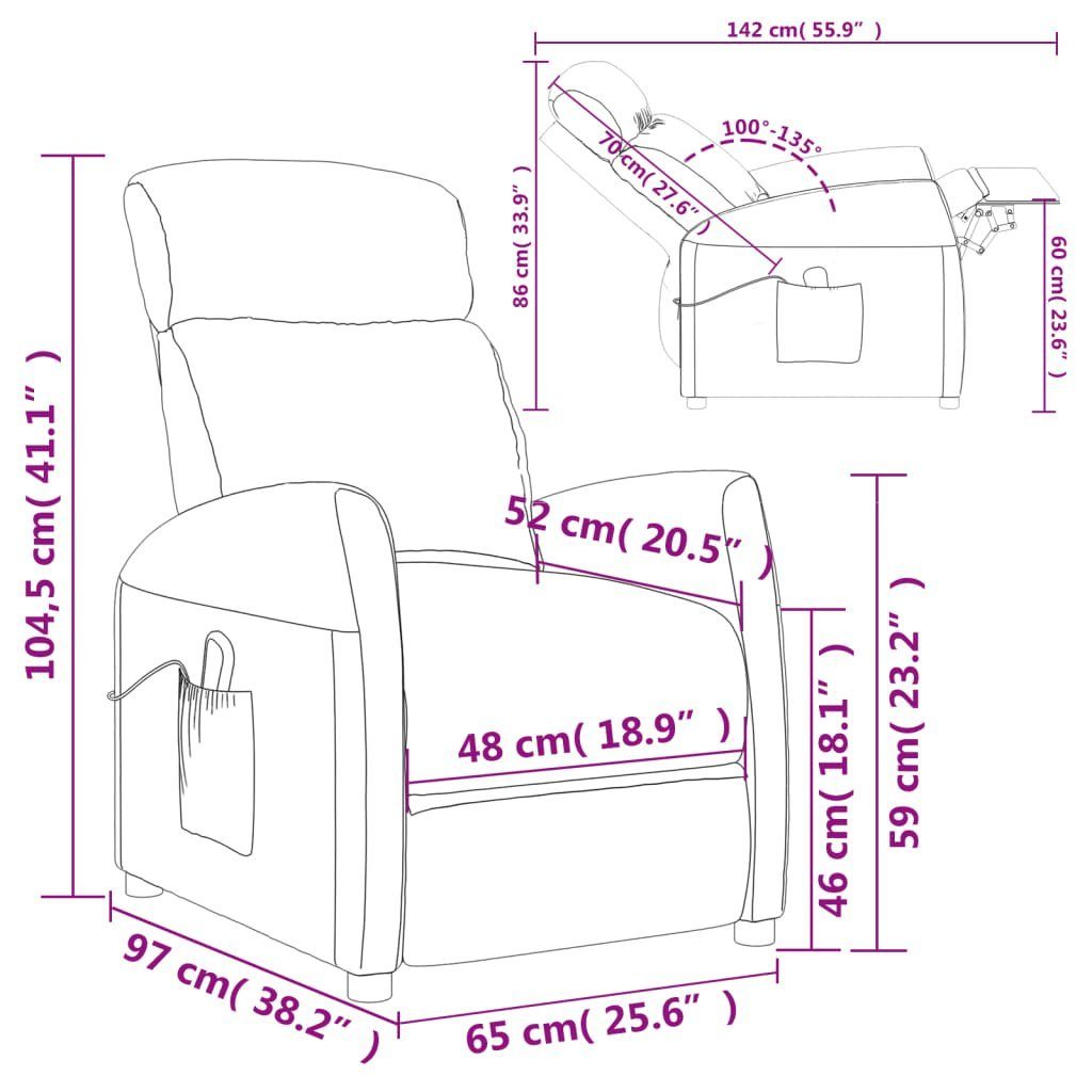 Kunstleder (1-St) Massagesessel Schwarz Massagesessel vidaXL