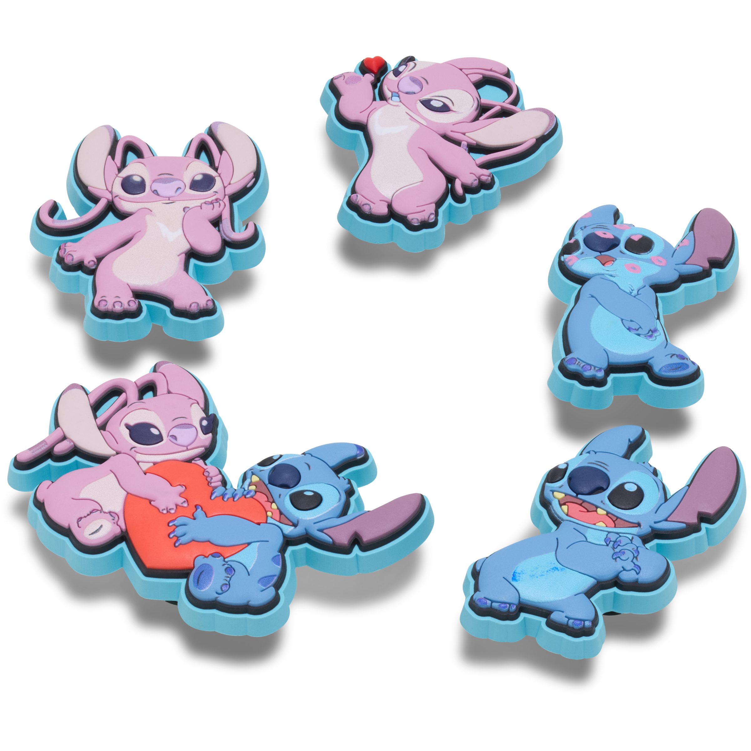 Crocs Schuhanstecker Jibbitz™ Stitch an Angel (Set, 5-tlg., Kein Spielzeug. Nicht für Kinder unter 3 Jahren geeignet), Charm, Anstecker, Accessoires für Crocs Schuhe