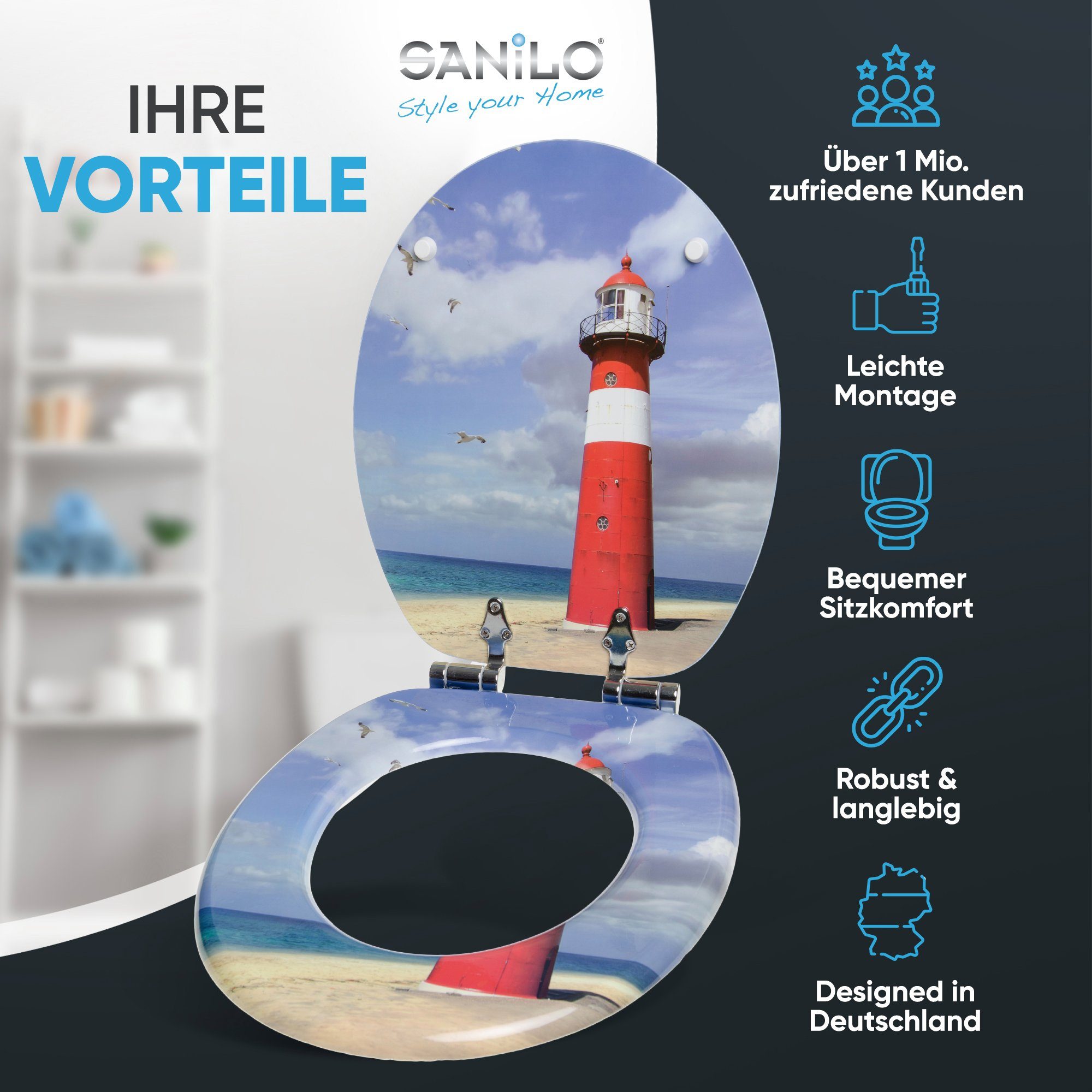 Sanilo WC-Sitz Leuchtturm, mit Absenkautomatik, hochwertig günstig online kaufen