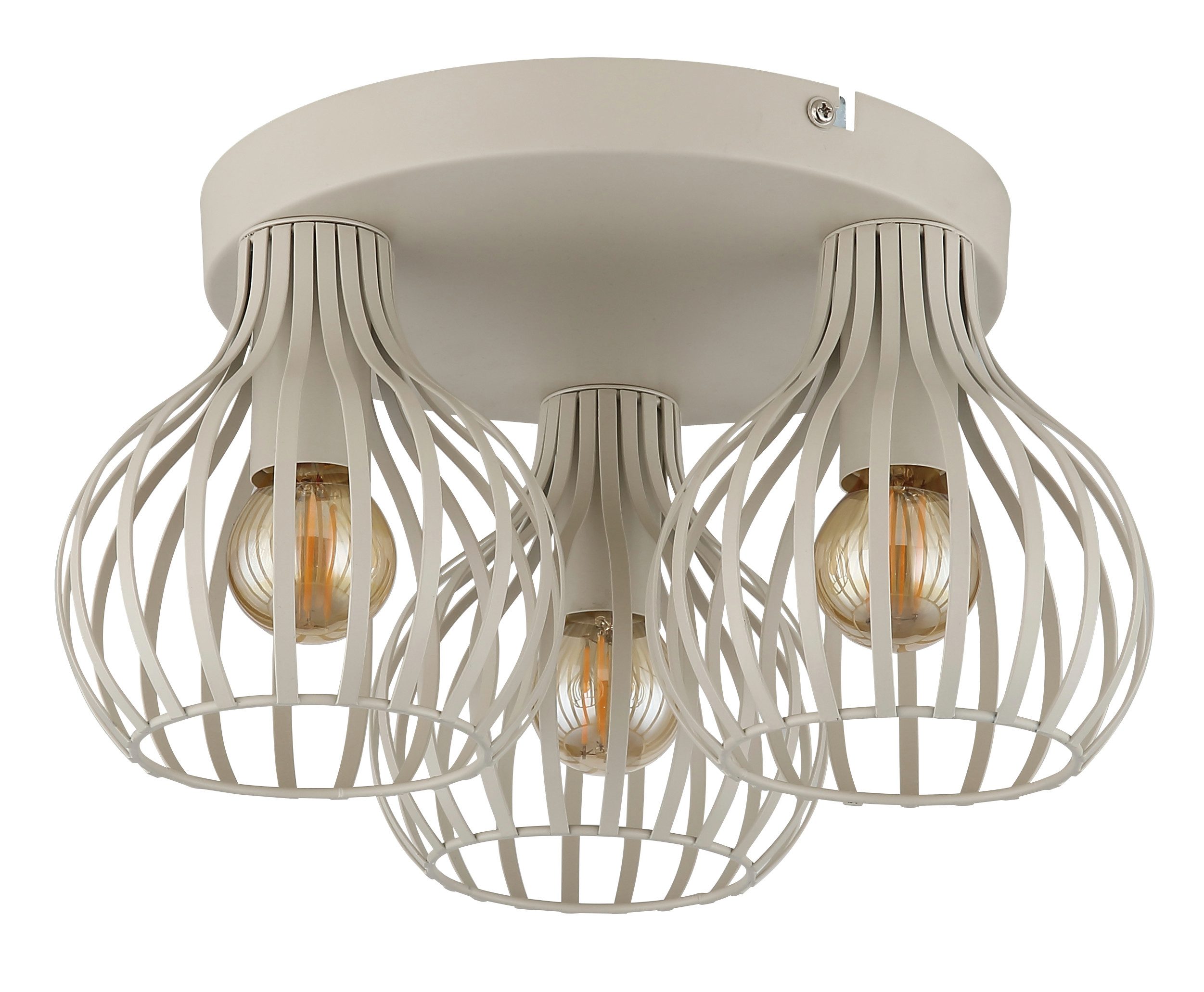 OTTO home Deckenleuchte Yannic, Deckenlampe Metall cremefarben, exkl. 3x E14 40W 230V, ohne Leuchtmittel, ø: 310mm, H: 165mm, Schlichtes & Elegantes Design
