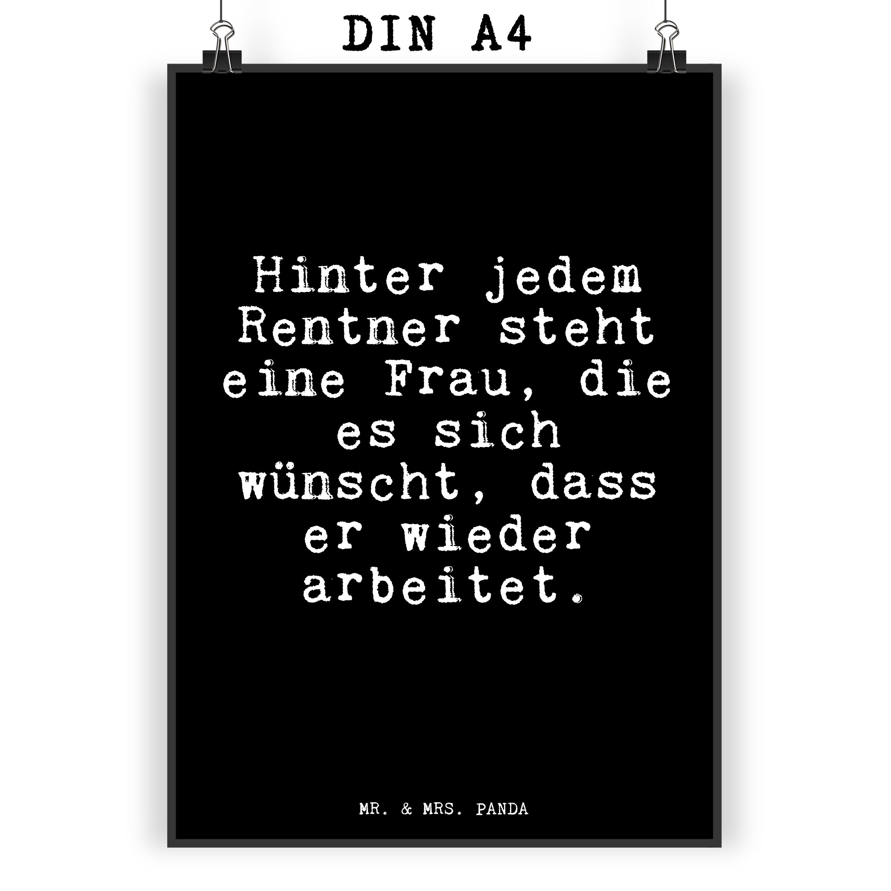 Mr. & Mrs. Panda Poster »Hinter jedem Rentner steht... Schwarz
