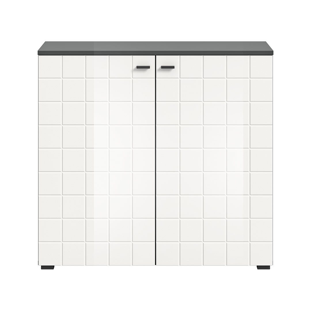 ebuy24 Sideboard Monte Sideboard 2 Türen weiß Hochglanz.