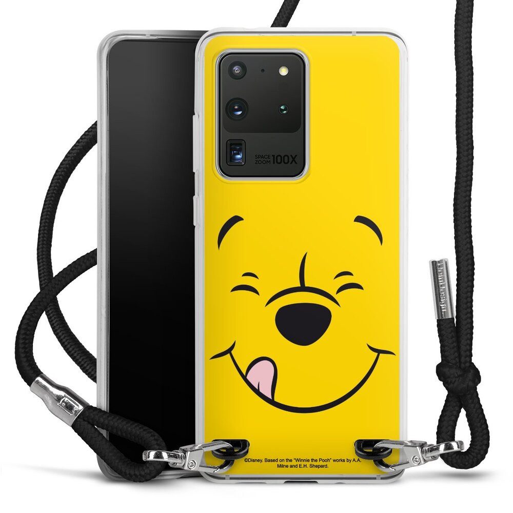 DeinDesign Handyhülle Winnie Puuh Offizielles Lizenzprodukt Disney Puuh Closeup, Samsung Galaxy S20 Ultra Handykette Hülle mit Band Case zum Umhängen