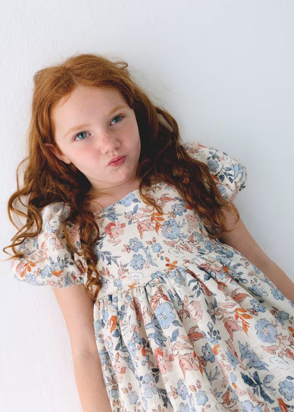 Mayoral Sommerkleid Mädchen Kleid – Baumwollkleid mit floralem Alloverprint, Creme
