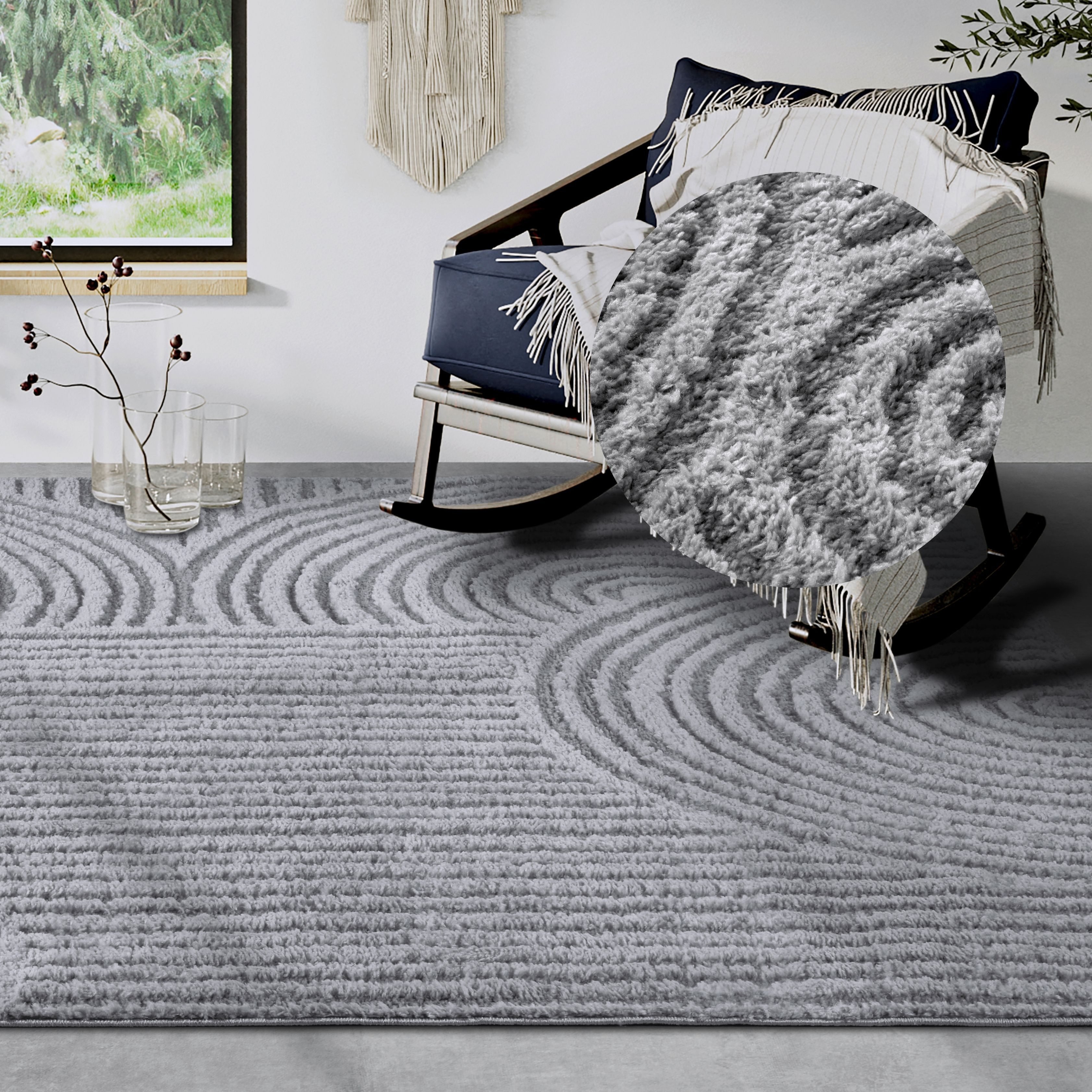 ELLE DECORATION Designteppich Chappe, rechteckig, Höhe: 18 mm, Shaggy, Läufer, flauschig, weich, Langflor, modern, Hoch Tief Effekt