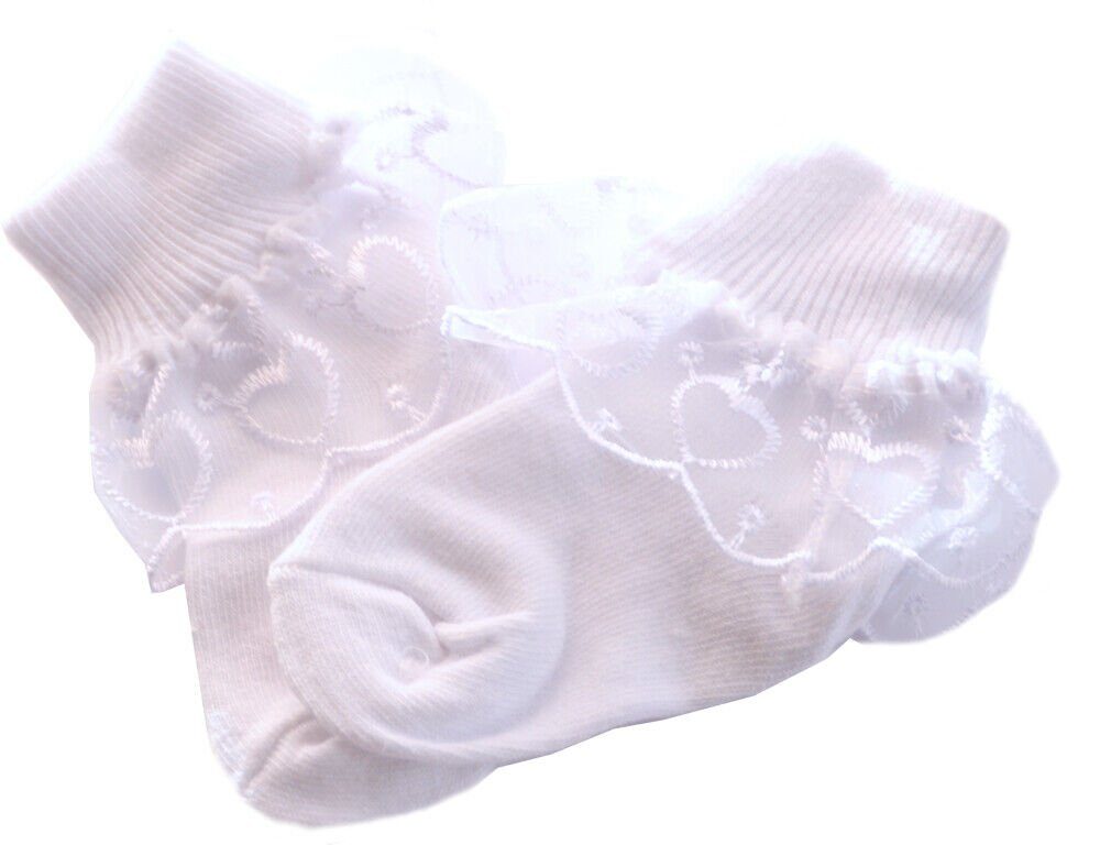 La Bortini Socken Socken mit Rüschen Kinder für in Babys Weiß und