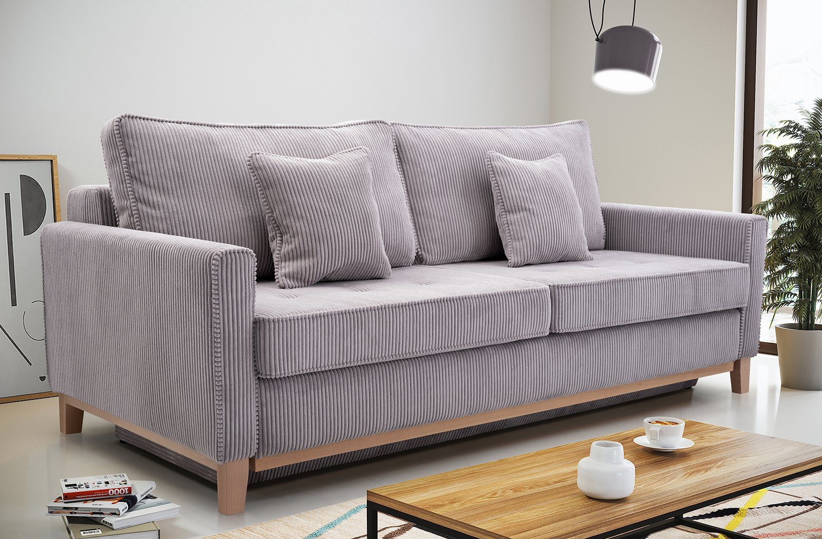 Siblo 2-Sitzer Zweisitzer-Sofa Leopolda mit Schlaffunktion und Bettzeugbehälter | Einzelsofas