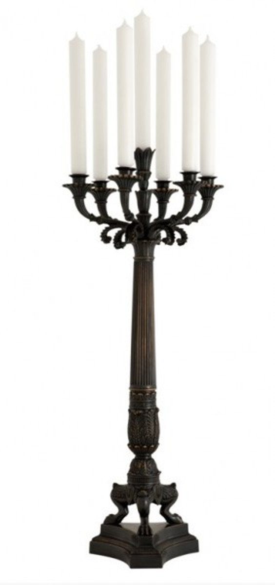 30 Kerzenständer Luxus cm Kerzenhalter Bronze - Antikstil Padrino x Massier Casa Kerzenständer 79
