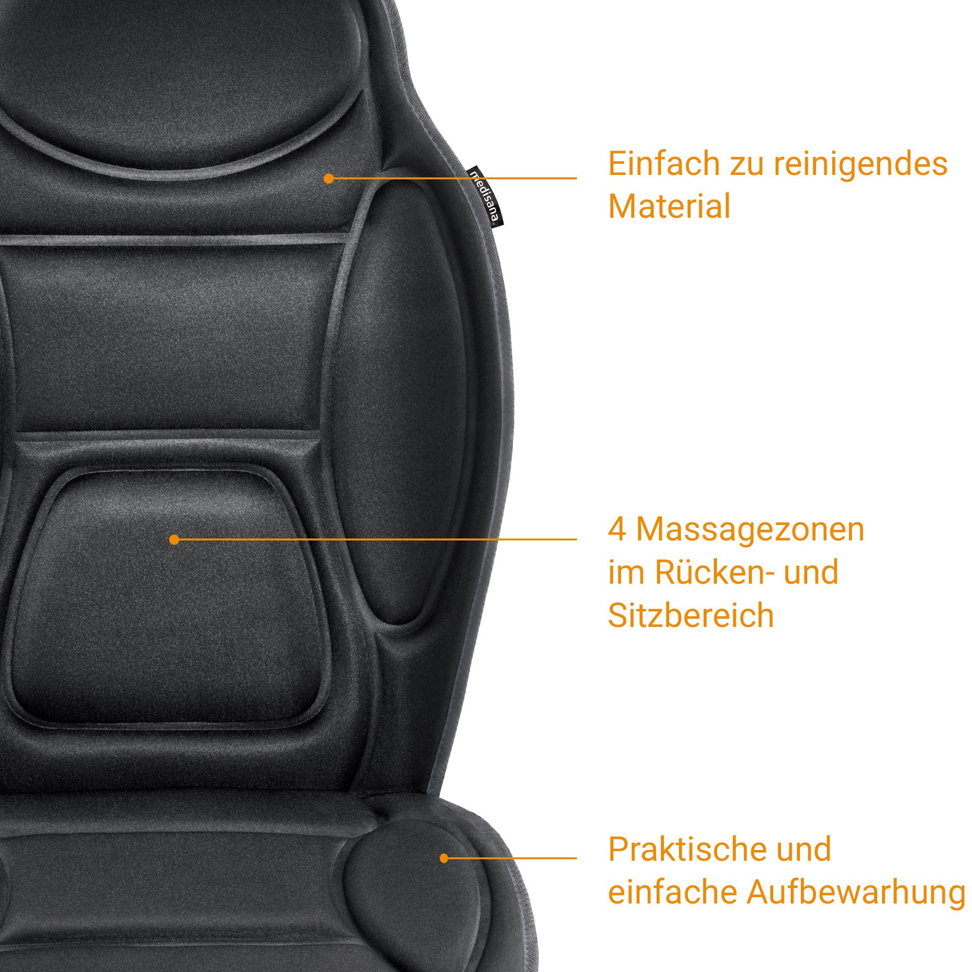 Medisana Massagesitzauflage MCH, 4 Massagezonen, 3 Intensitäten, 5 Programme, zuschaltbare Wärme